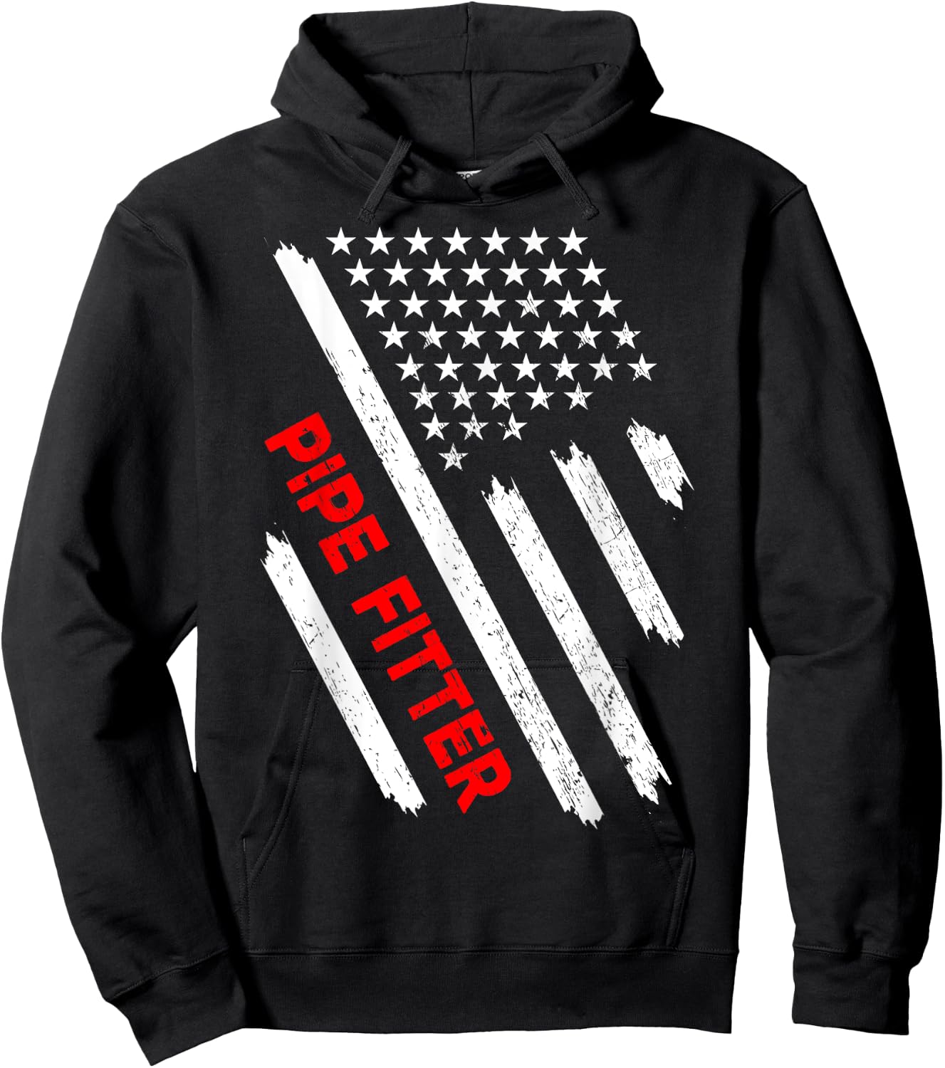 Pipe Fitter American Flag USA Pipefitter Welders Gift Kids Men Hoodie - Hoodie | Black