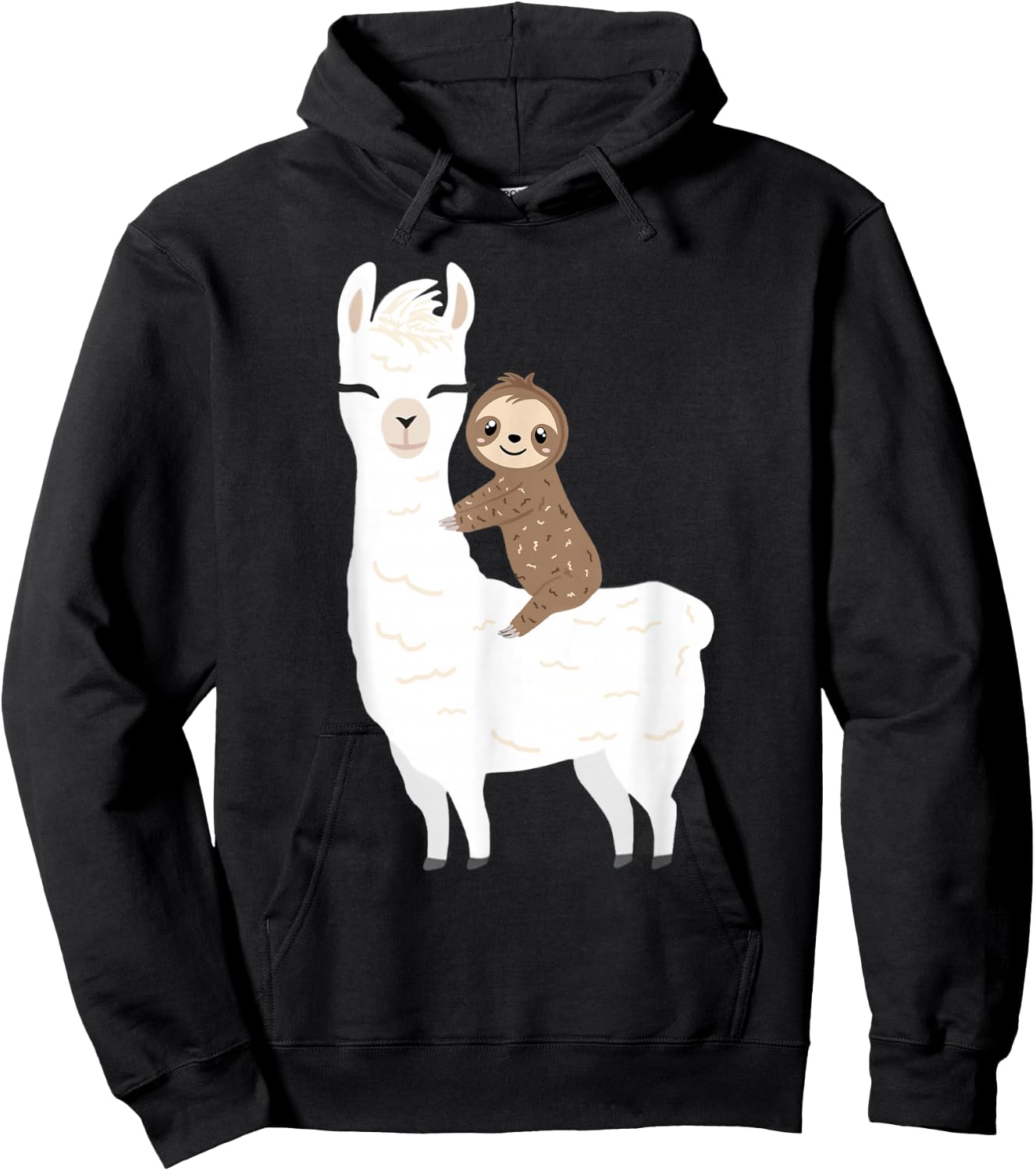 Sloth Riding Llama Shirt Funny Birthday Gift Boy, Girl Hoodie - Hoodie | Black