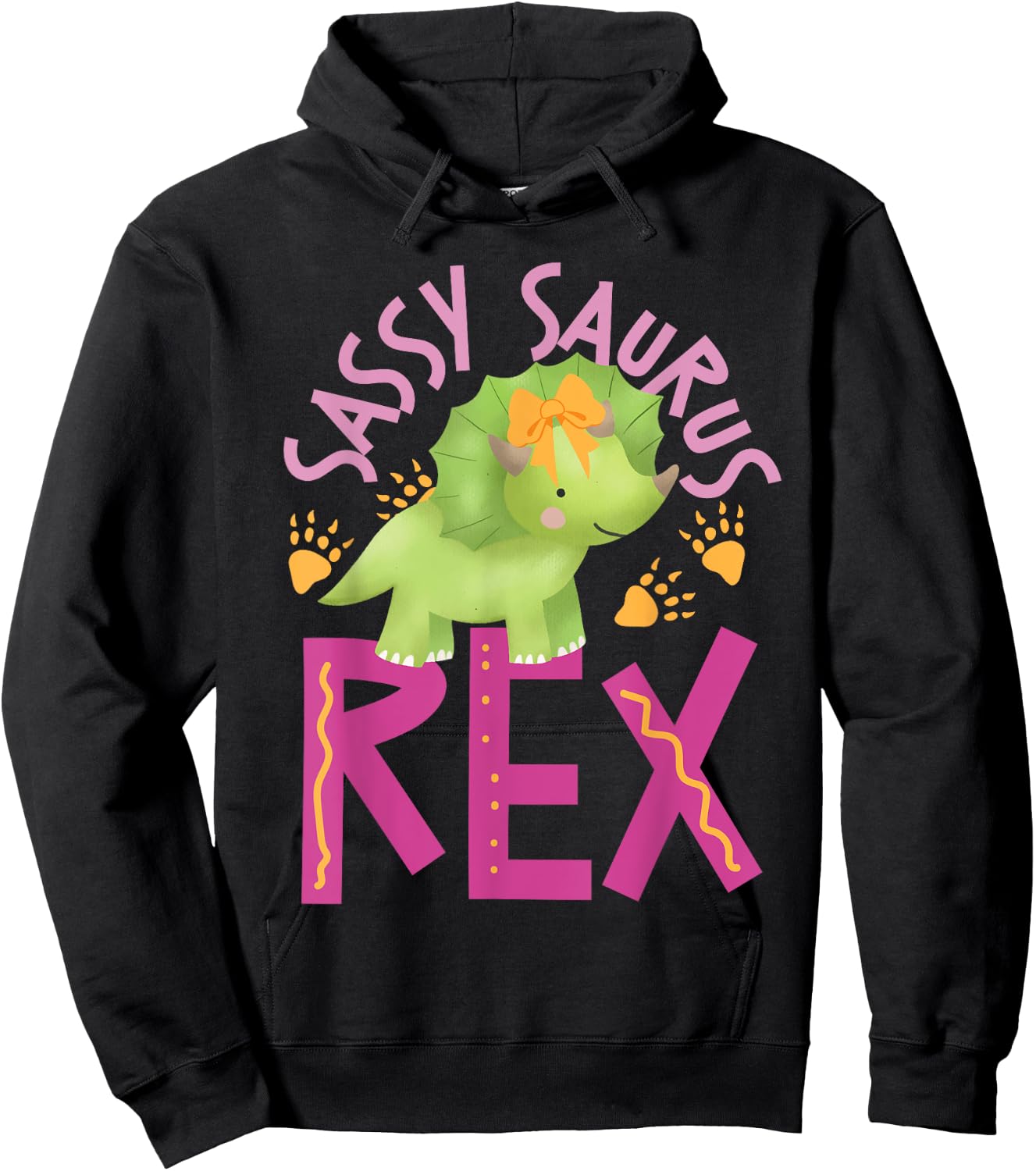 Sassy Saurus Cute Dinosaurs Design For Girls Hoodie - Hoodie | Black
