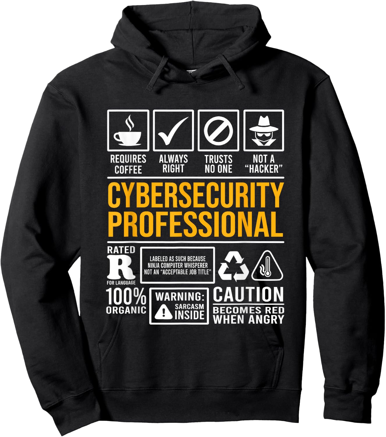 Cybersecurity Professional Qualities Programmer Hacking Hoodie - Hoodie | Black