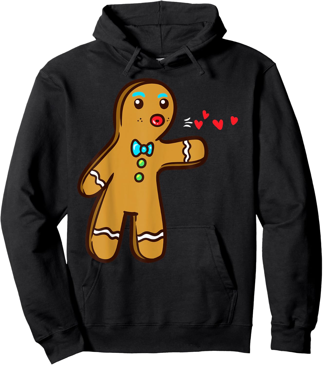 Gingerbread Cookie Matching Couple Christmas Hoodie - Hoodie | Black