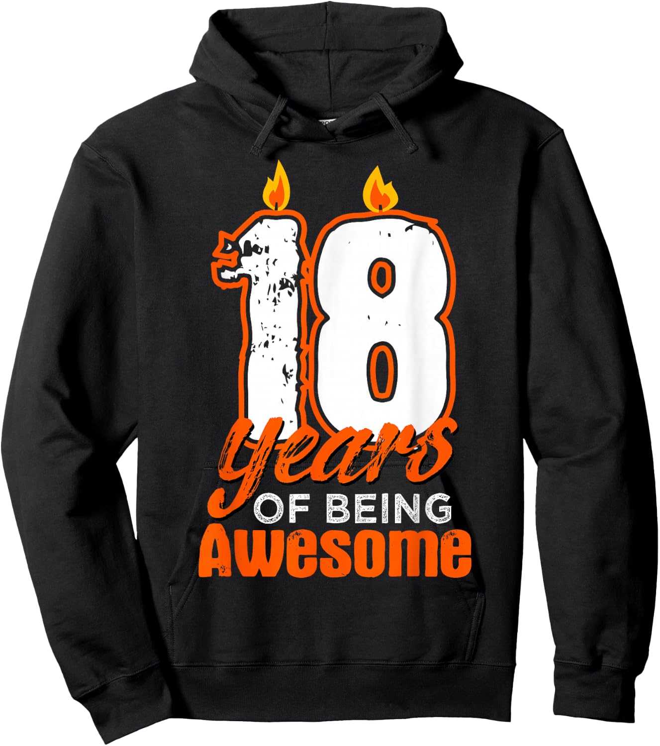 Candle 18 Birthday Party Wishes Cake Decoration Candlelight Hoodie - Hoodie | Black