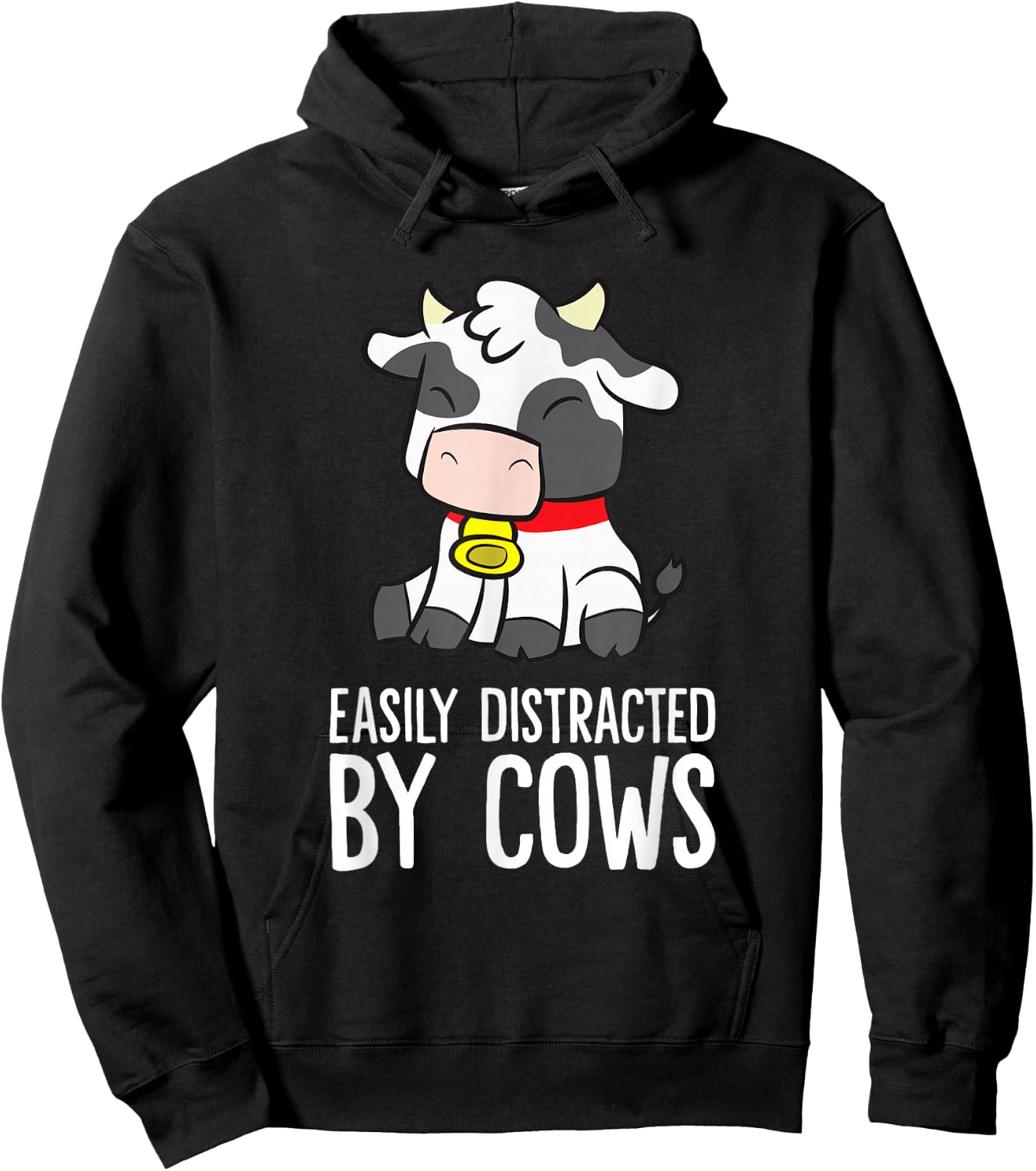 Easily Distracted By Cows Hoodie - Hoodie | Black