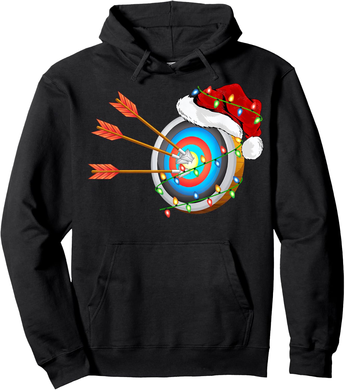 Archery Sports Lover Xmas Santa Hat Archery Christmas Hoodie - Hoodie | Black