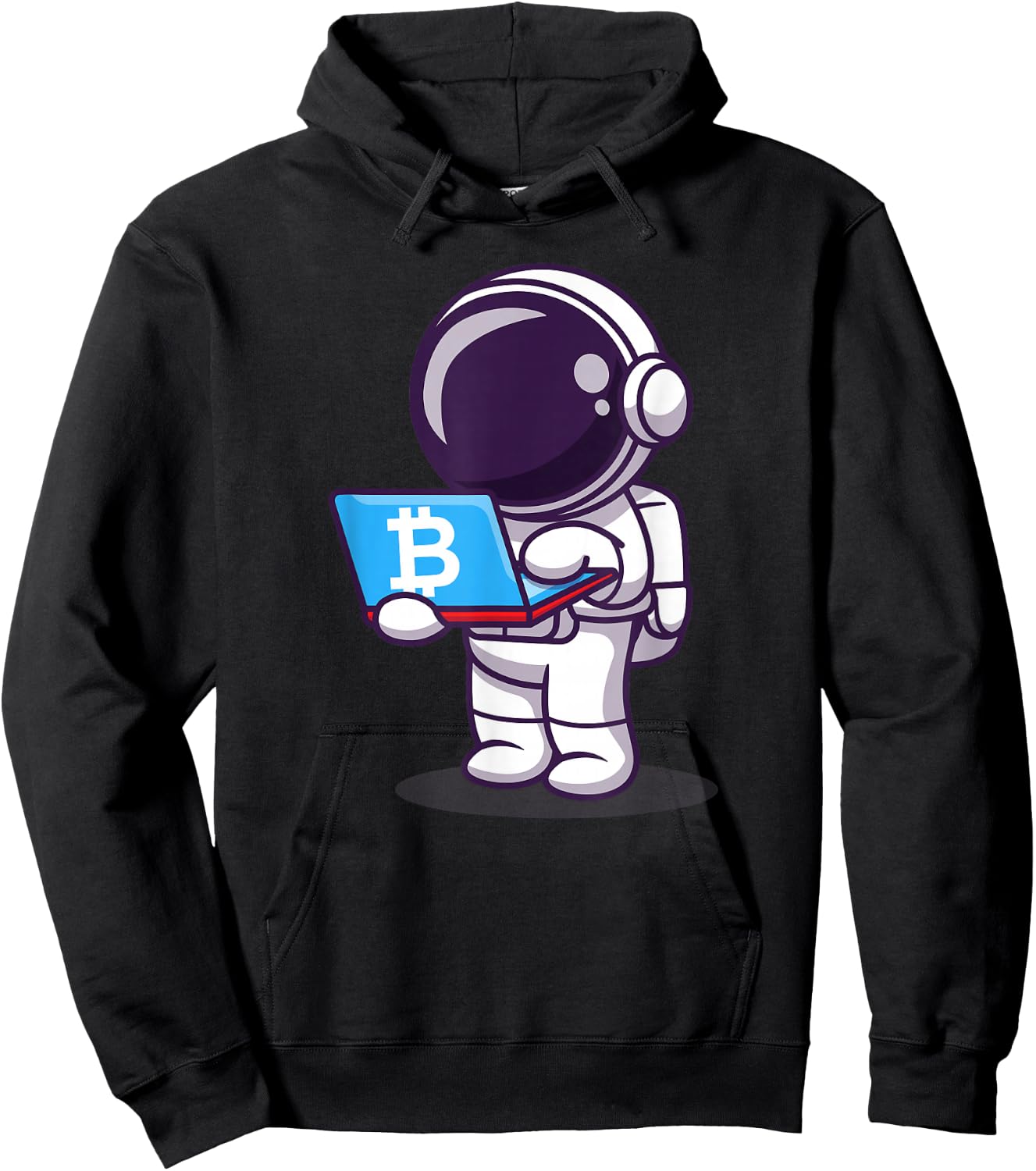 Astronaut buying ticket to the moon with BTC Bitcoin Hoodie - Hoodie | Black