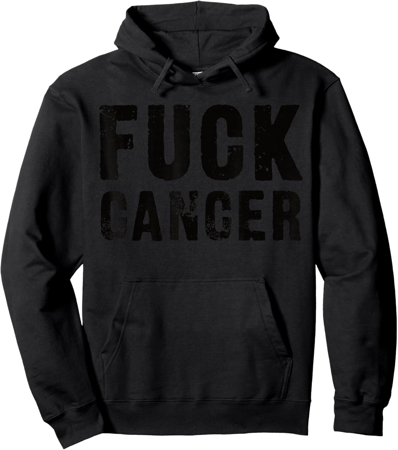 Fuck Cancer Black Font Hoodie - Hoodie | Black
