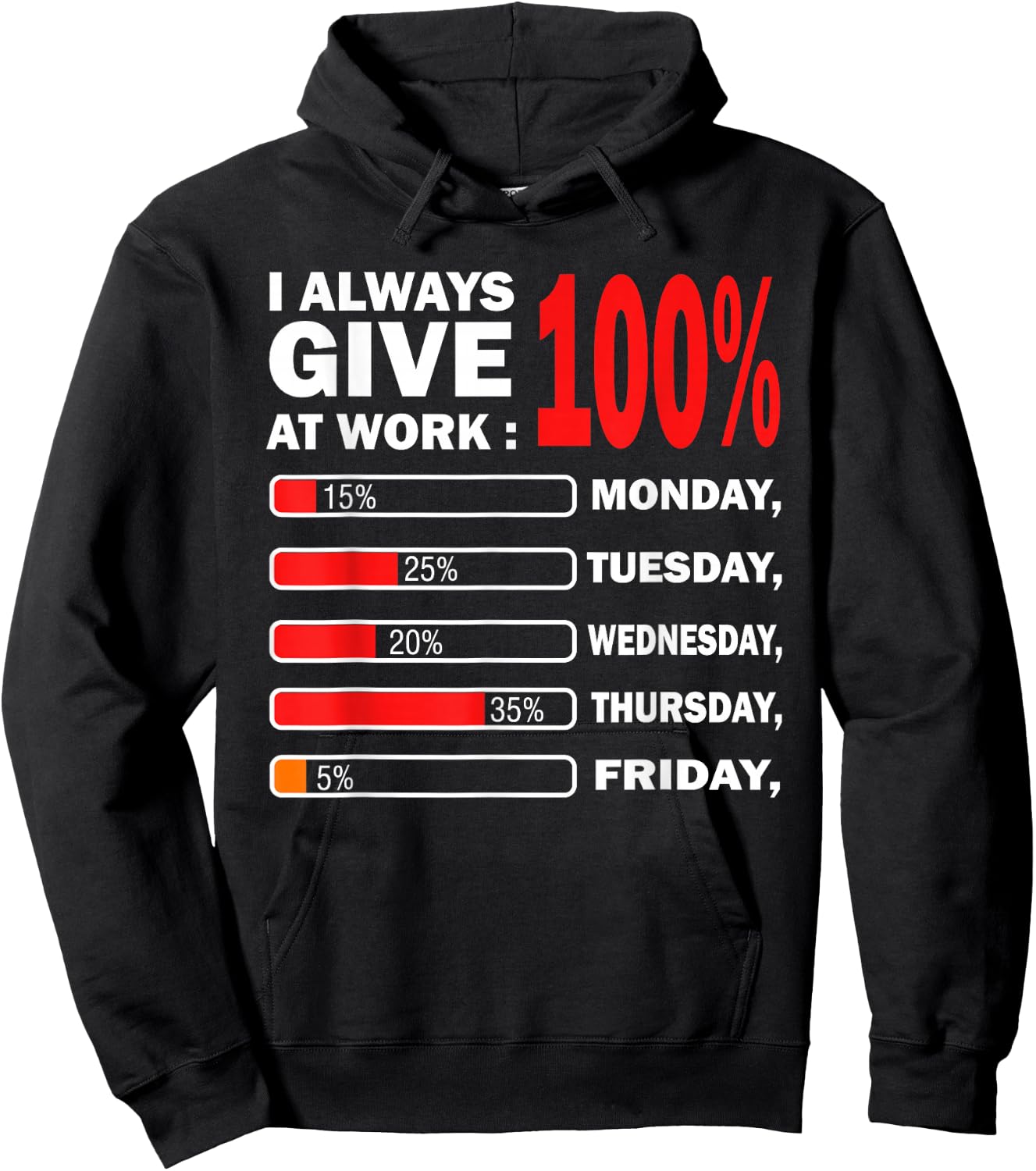 Funny I Always Give 100 Percent At Work Labor Day Men Women Hoodie - Hoodie | Black