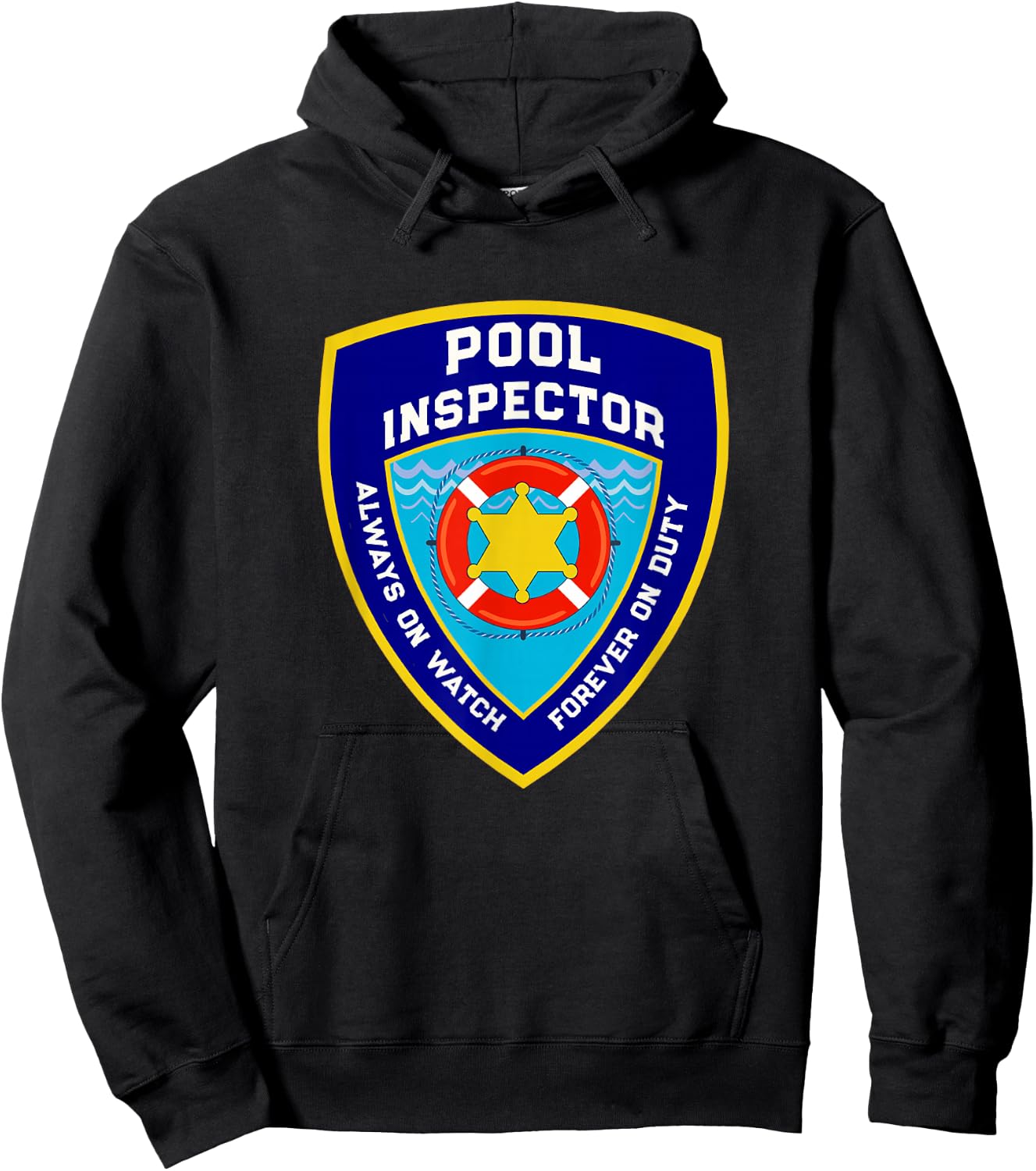 Funny POOL INSPECTOR Off Duty Lifeguards Living Poolside Hoodie - Hoodie | Black
