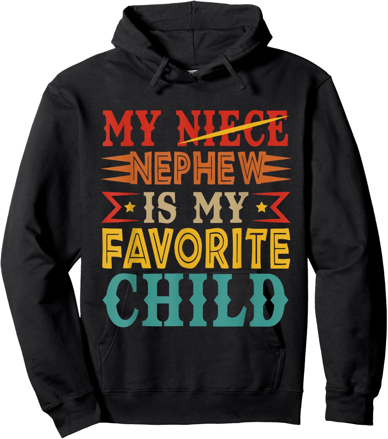 Vintage Nephew Is My Favorite Cute Child Sarcastic Family Hoodie - Hoodie | Black