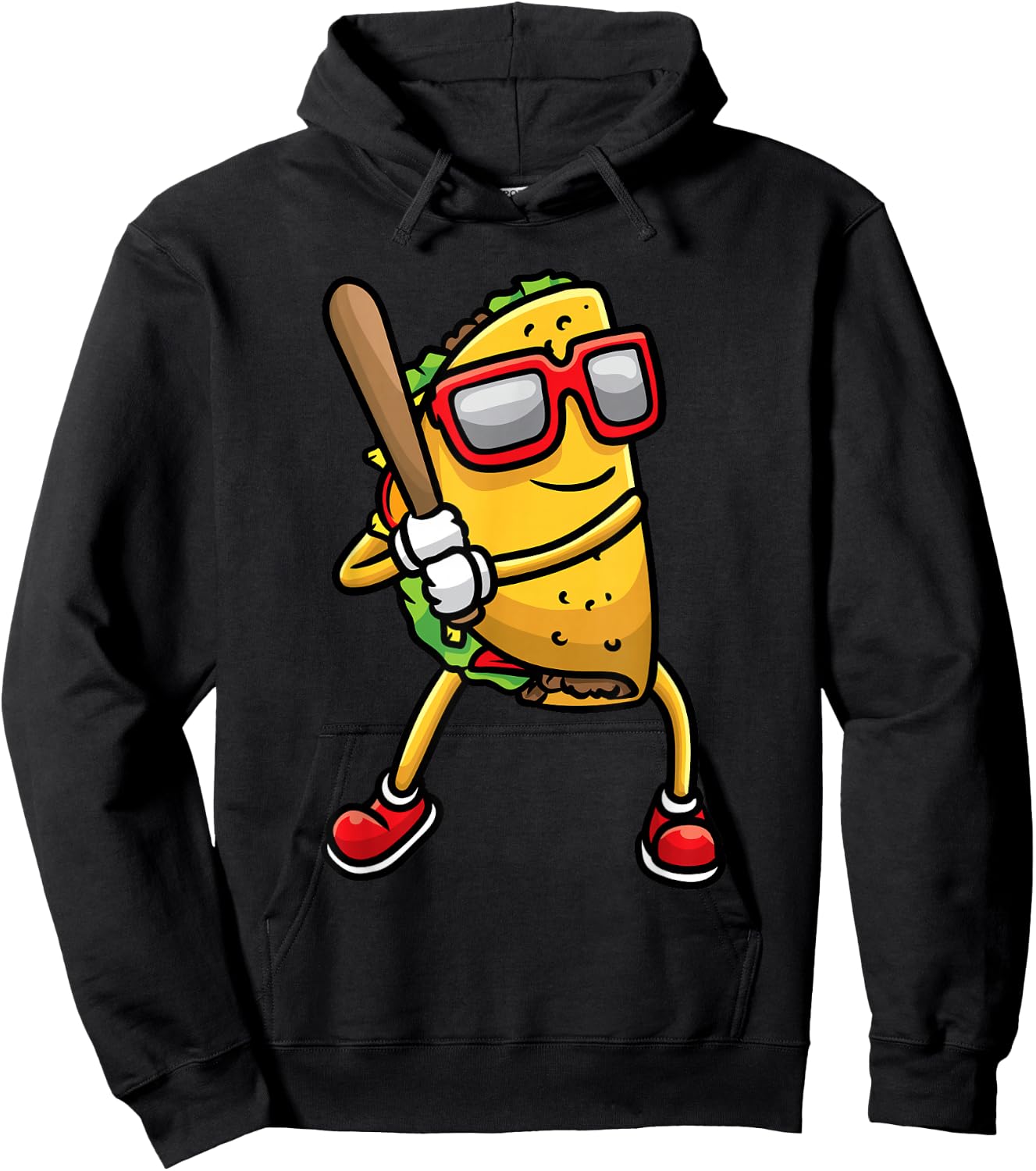 Taco Playing Baseball Mexican Cinco De Mayo Kids Men Hoodie - Hoodie | Black
