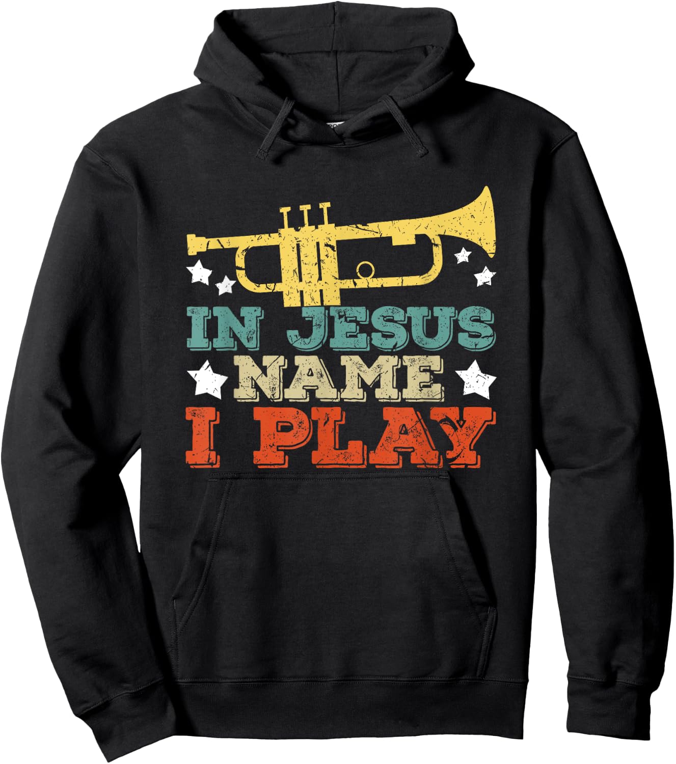 In Jesus Name I Play Trumpet Christian Music Lover Gift Hoodie - Hoodie | Black
