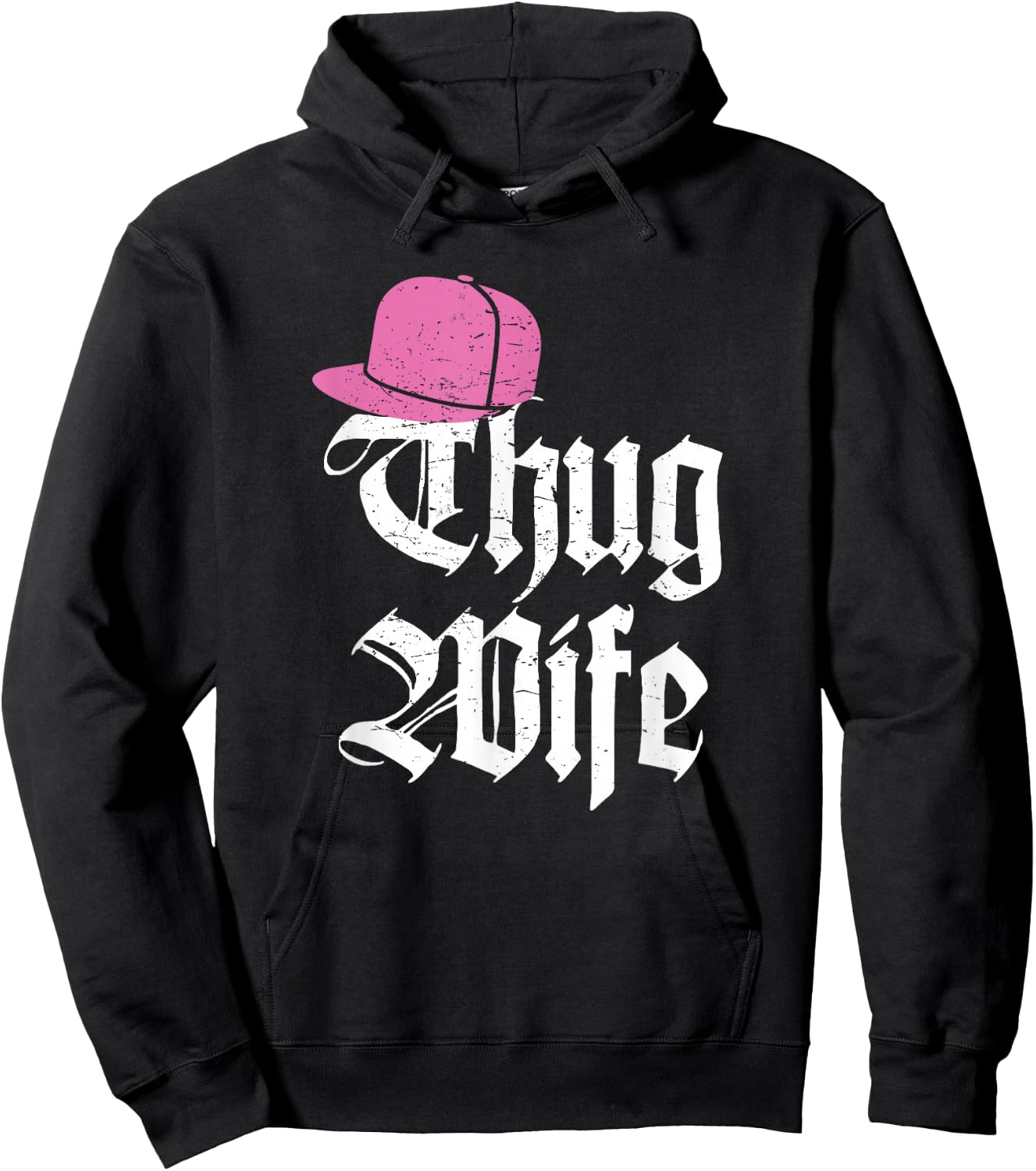 Thug Wife Funny Gangster hat Fiance Married Hoodie - Hoodie | Black