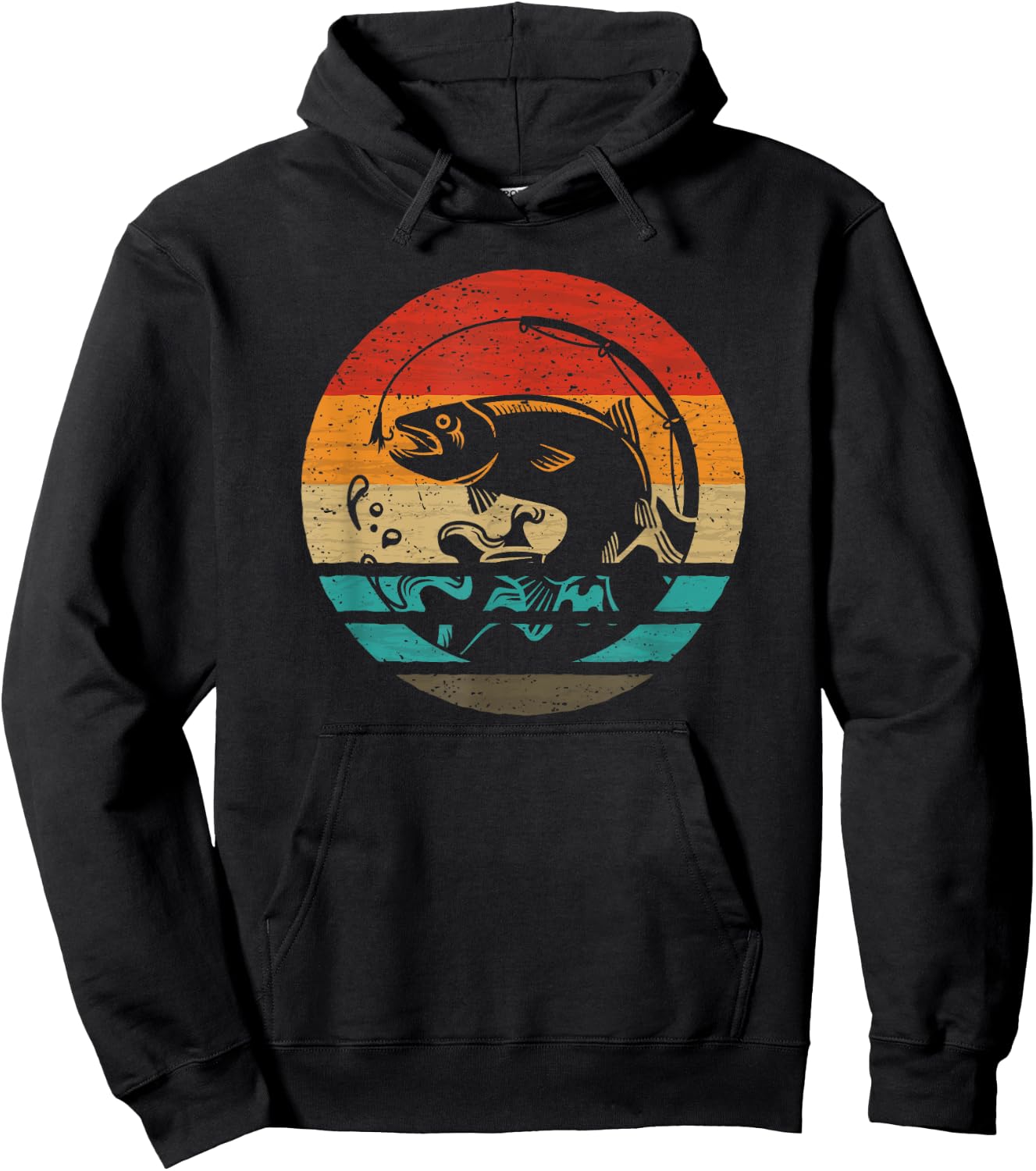 Fishing Retro Style Vintage Hoodie - Hoodie | Black