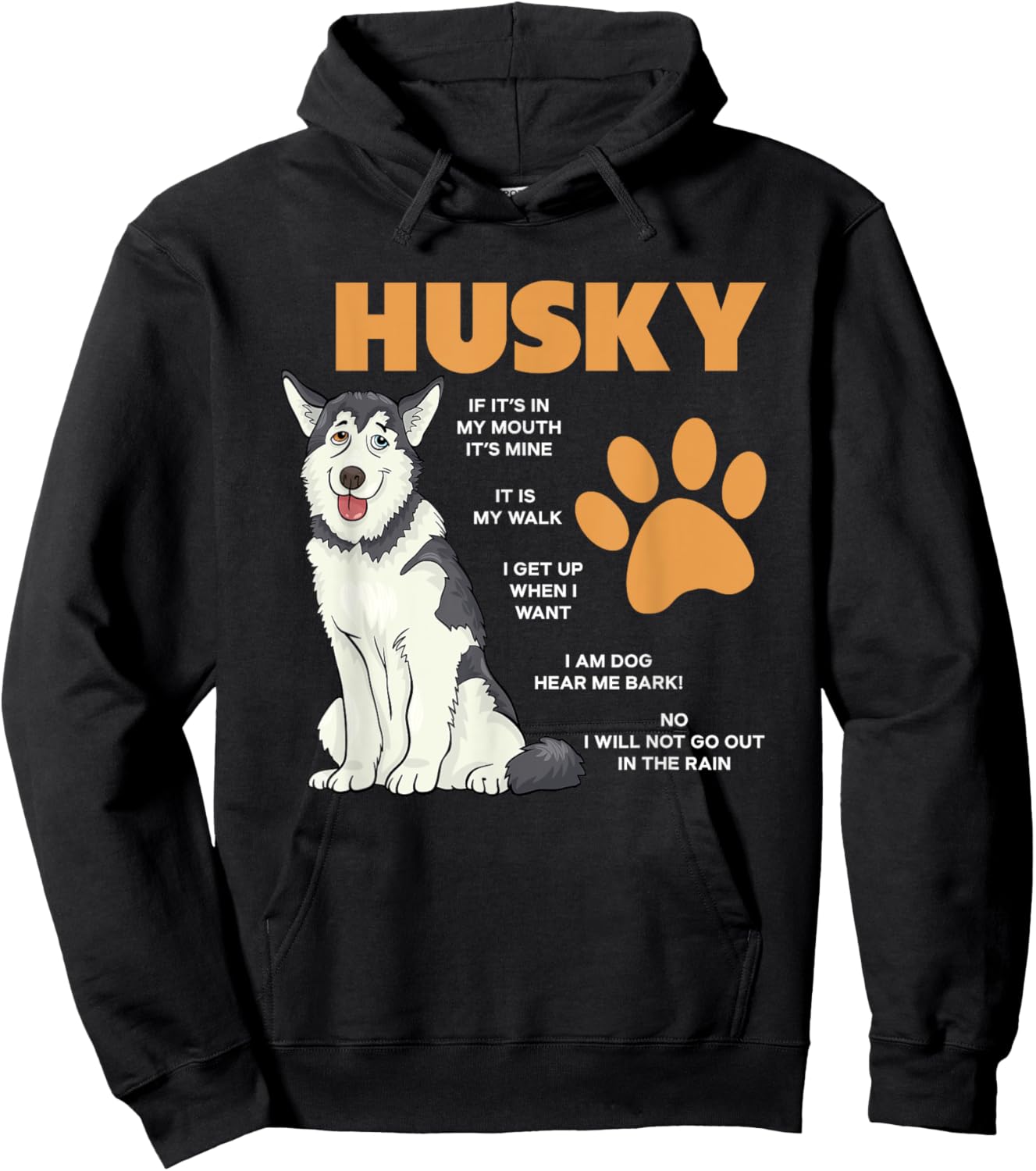 Siberian Husky Owner Rules Dog Lover Huskies Funny Husky Women Girls Kids Hoodie - Hoodie | Black