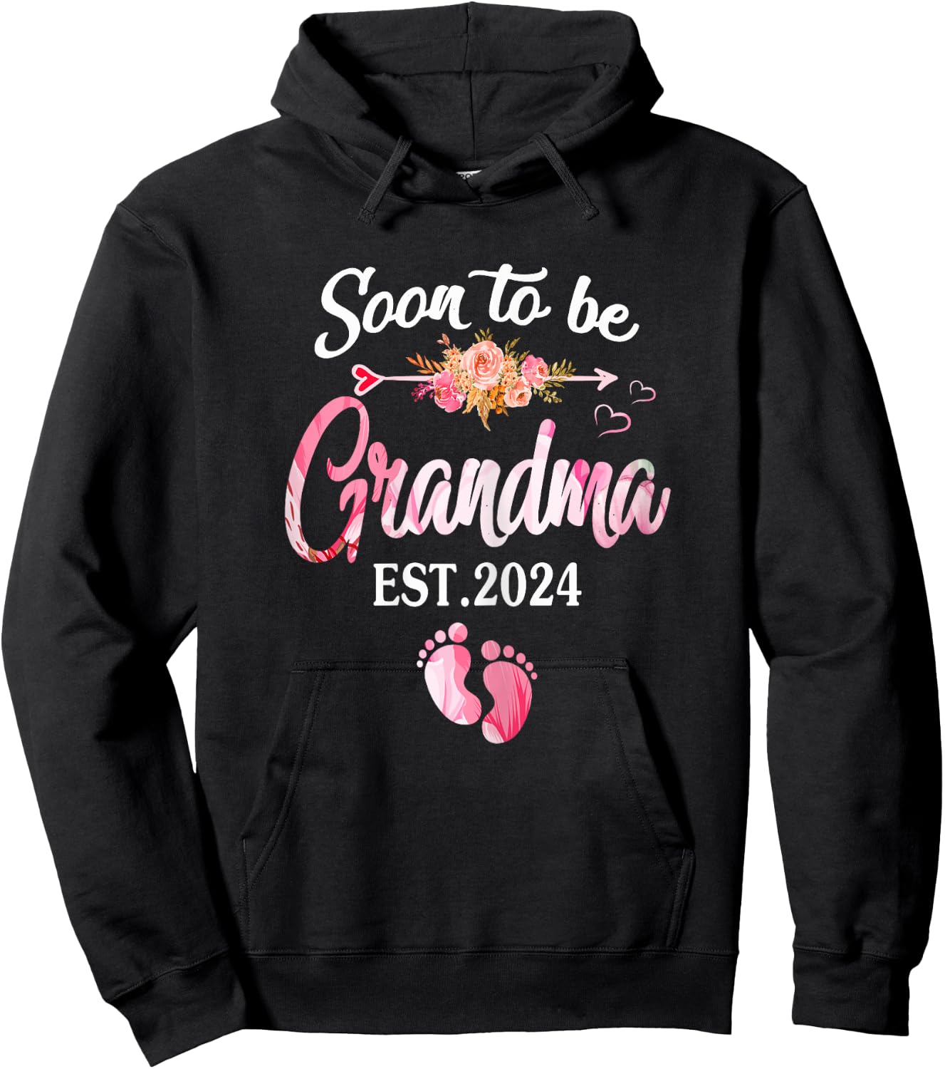 Soon to be Grandma 2024 Shirt Mother's Day For New Grandma Hoodie - Hoodie | Black