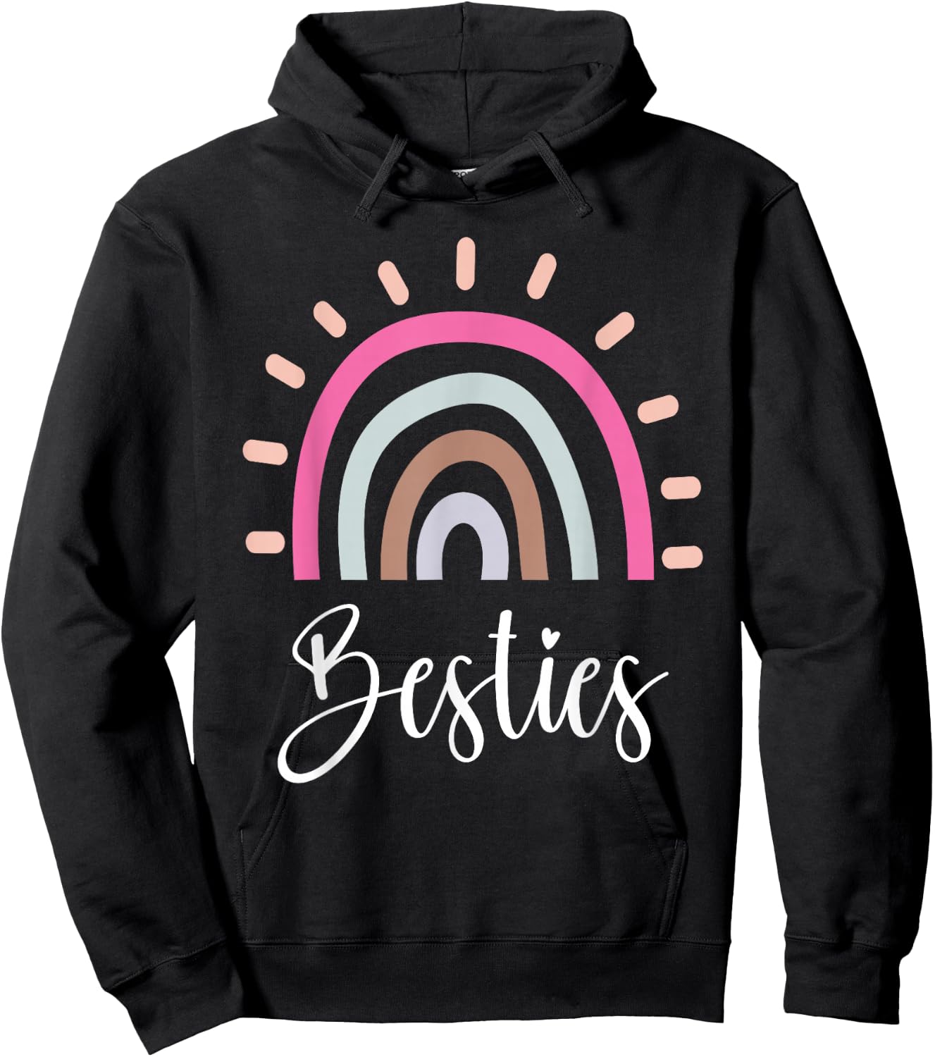 Best Friends BFF Heart Best Friends Bestie Hoodie - Hoodie | Black