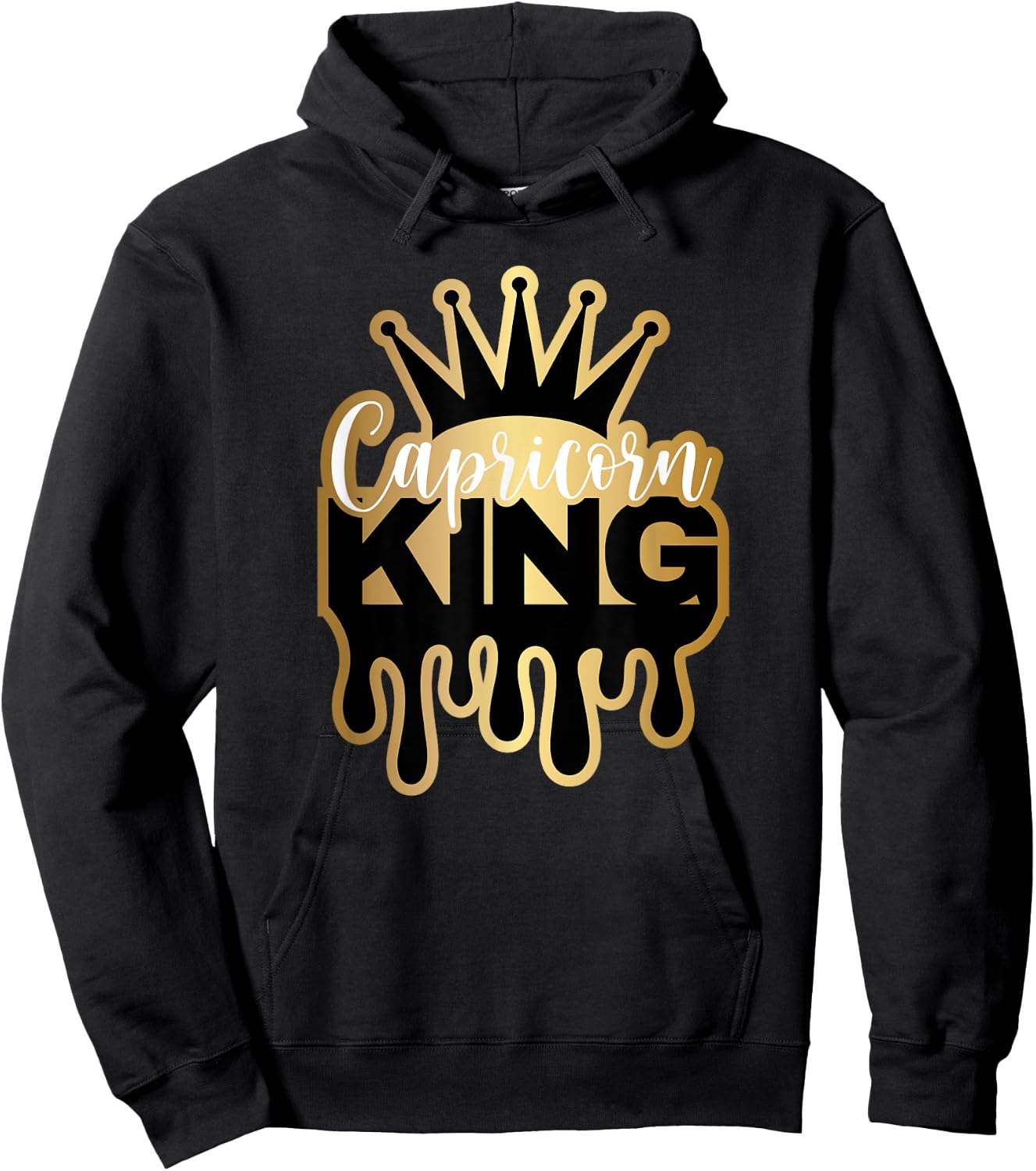 Dripping Capricorn King Zodiac Hoodie - Hoodie | Black