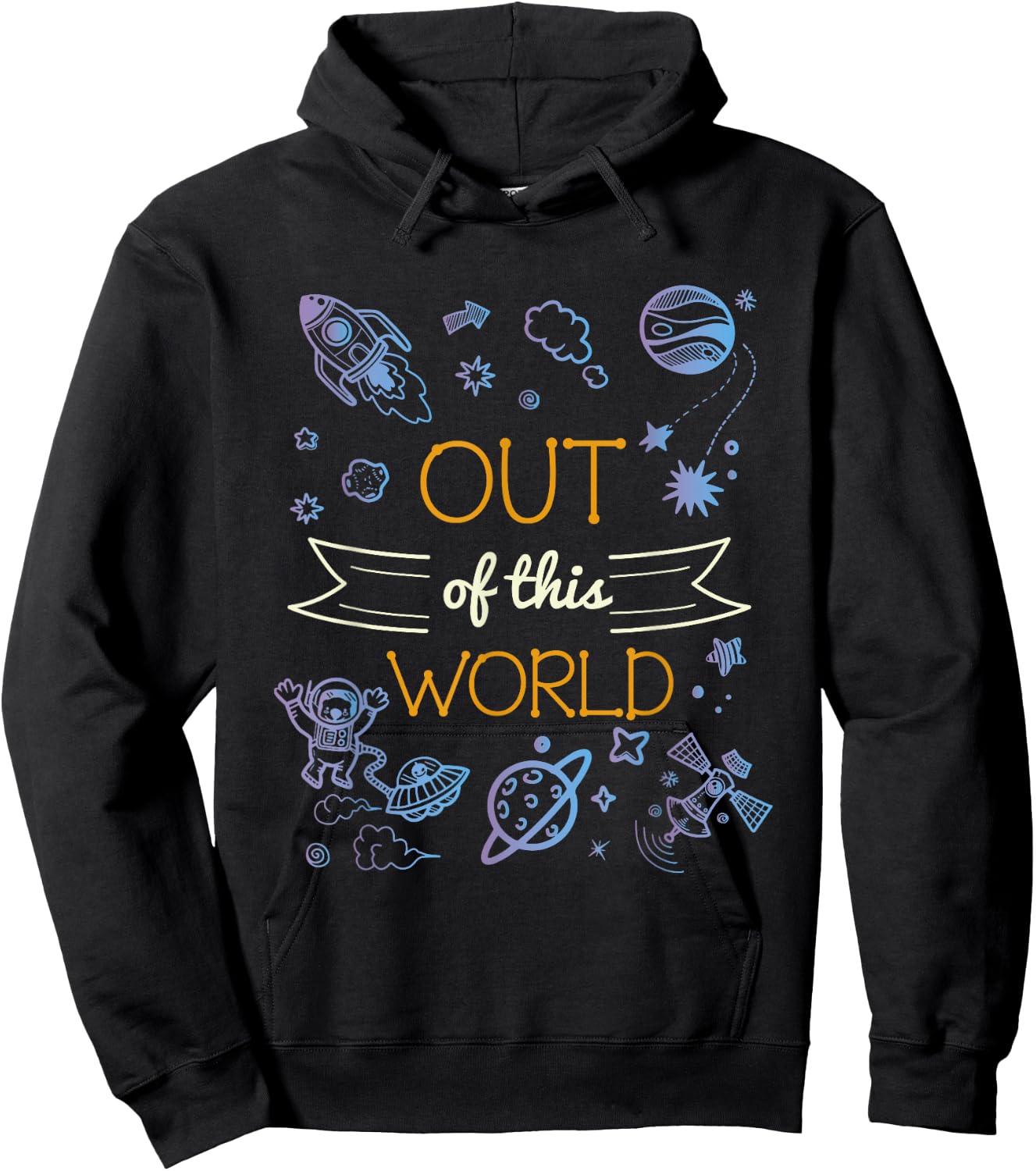 Out Of This World Spaceship Hoodie - Hoodie | Black