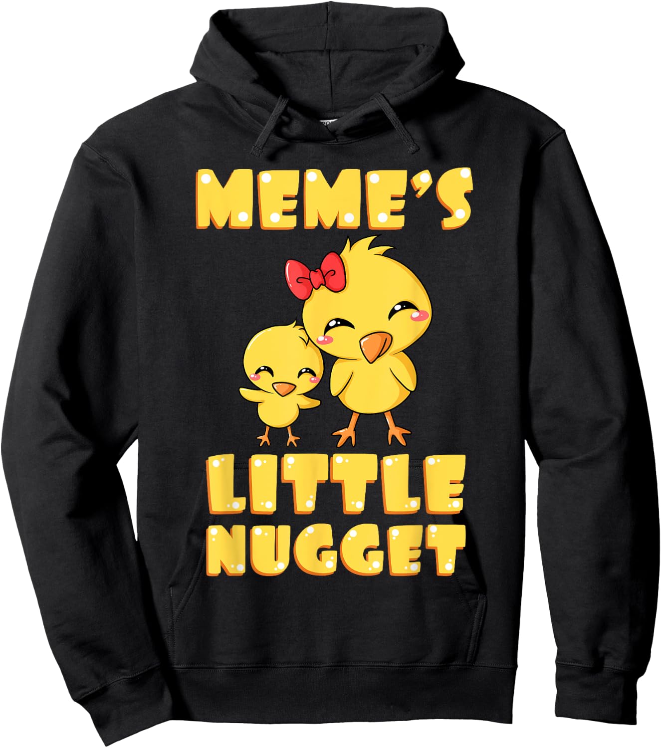 Meme's Little Nugget Chicken Lover Grandma Mother's Day Hoodie - Hoodie | Black