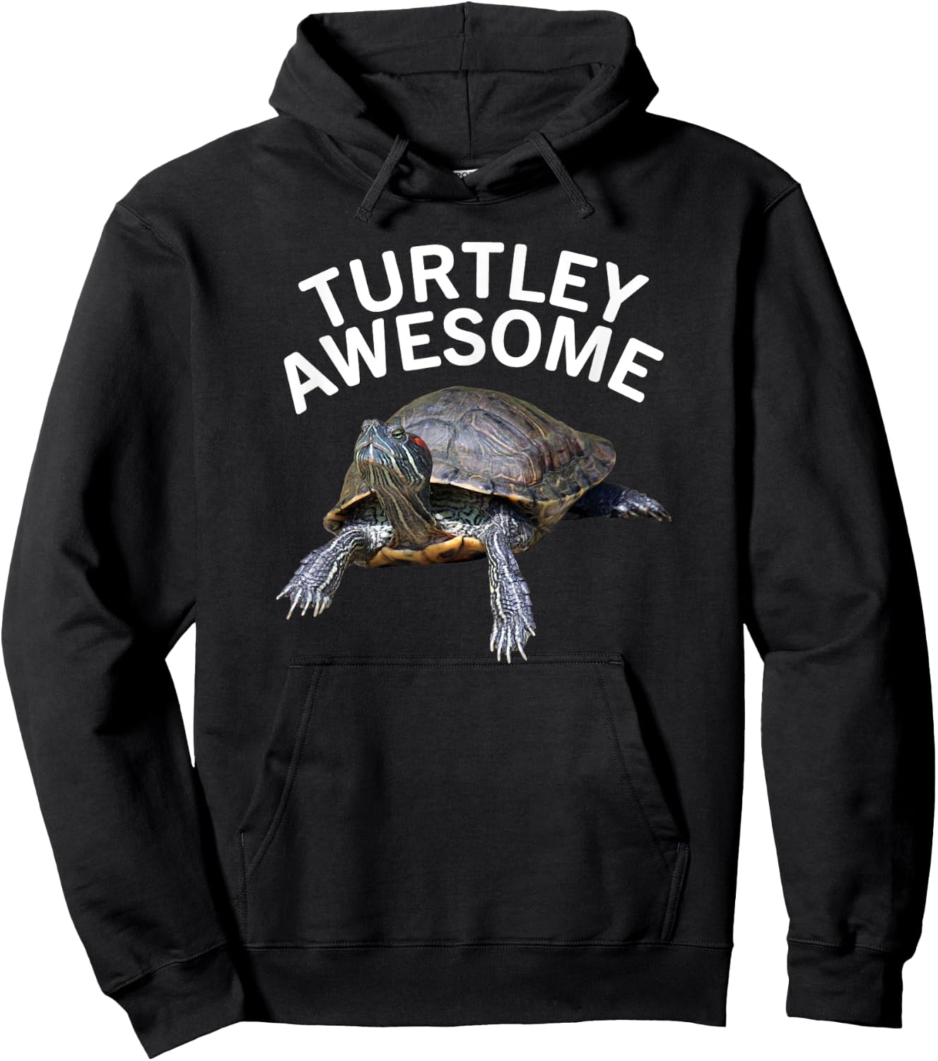 Turtley Awesome Red Ear Slider Turtle Hoodie - Hoodie | Black