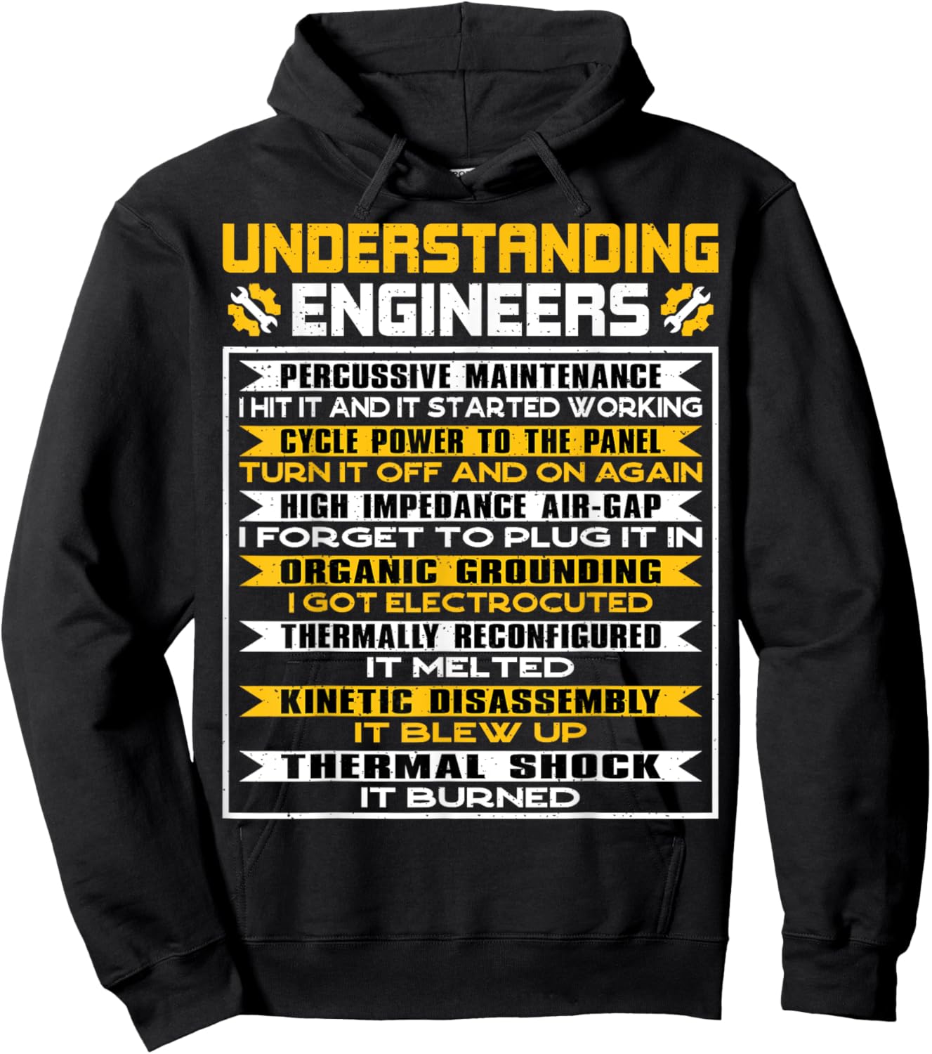 Understanding Engineers Gift Percussive Maintenance Funny Hoodie - Hoodie | Black