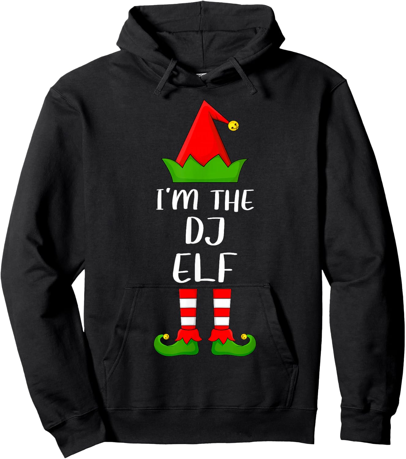 Funny Matching Family I'm The DJ Elf Christmas Hoodie - Hoodie | Black