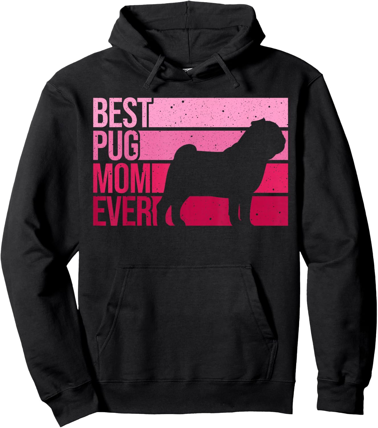 Cute Pug Art For Mom Women Breed Pet Dog Puppy Pug Lovers Hoodie - Hoodie | Black