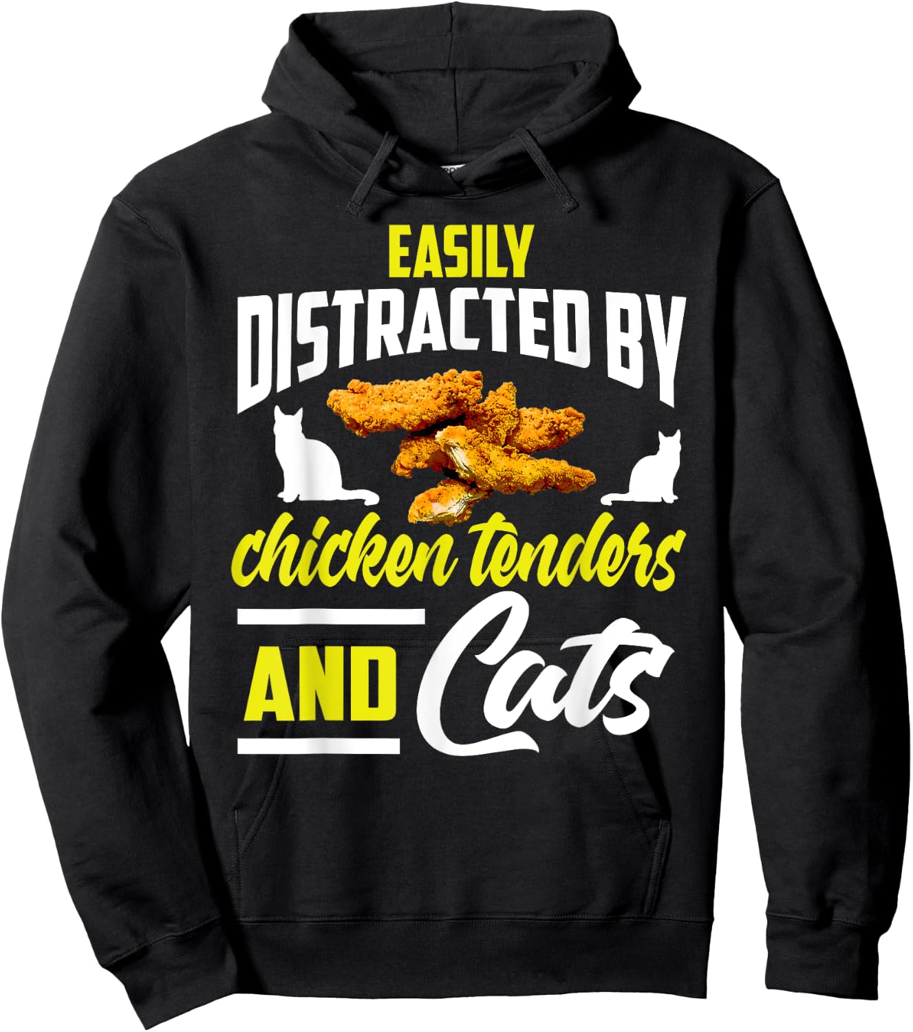 Chicken Tenders Shirt Funny Cat Lover Chicken Tenders Women Girls Kids Hoodie - Hoodie | Black