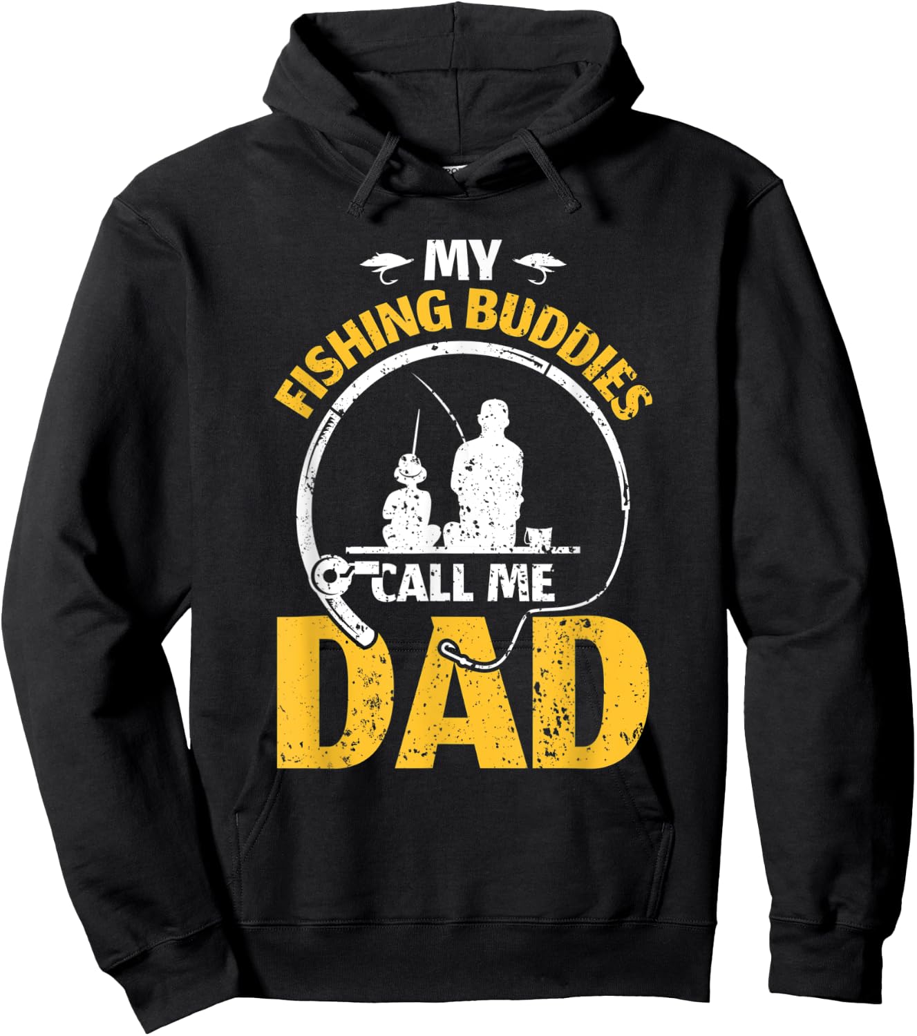 Daddy father fathers day my fishing buddies call me dad Hoodie - Hoodie | Black