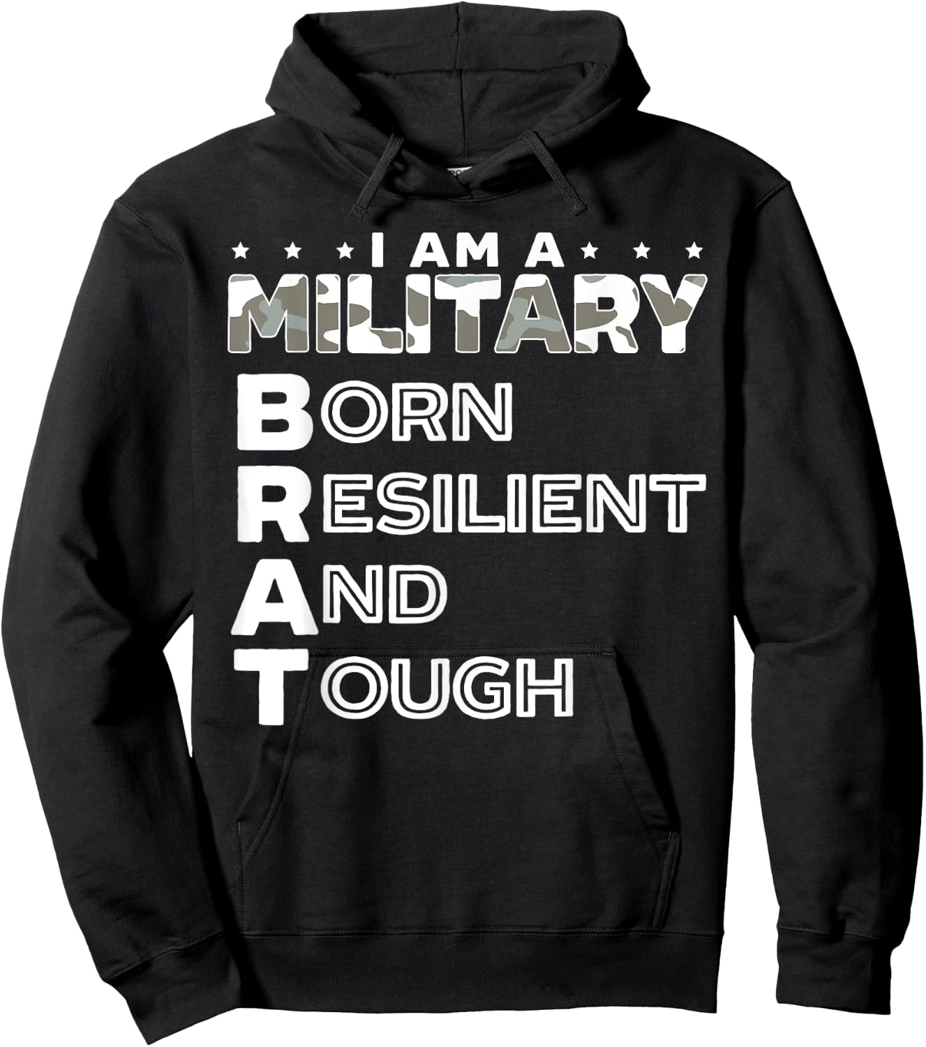 I Am A Military Brat Veteran Soldier Military Child Month Hoodie - Hoodie | Black