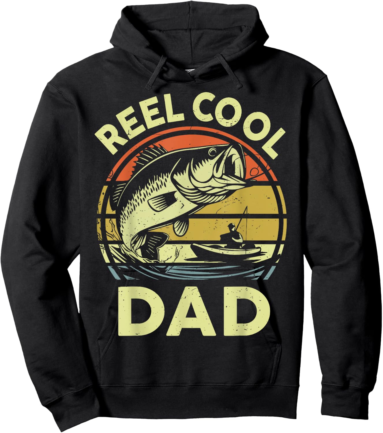 Fisherman Reel Cool Dad Funny Kayak Fishing Bass Step Dad Hoodie - Hoodie | Black
