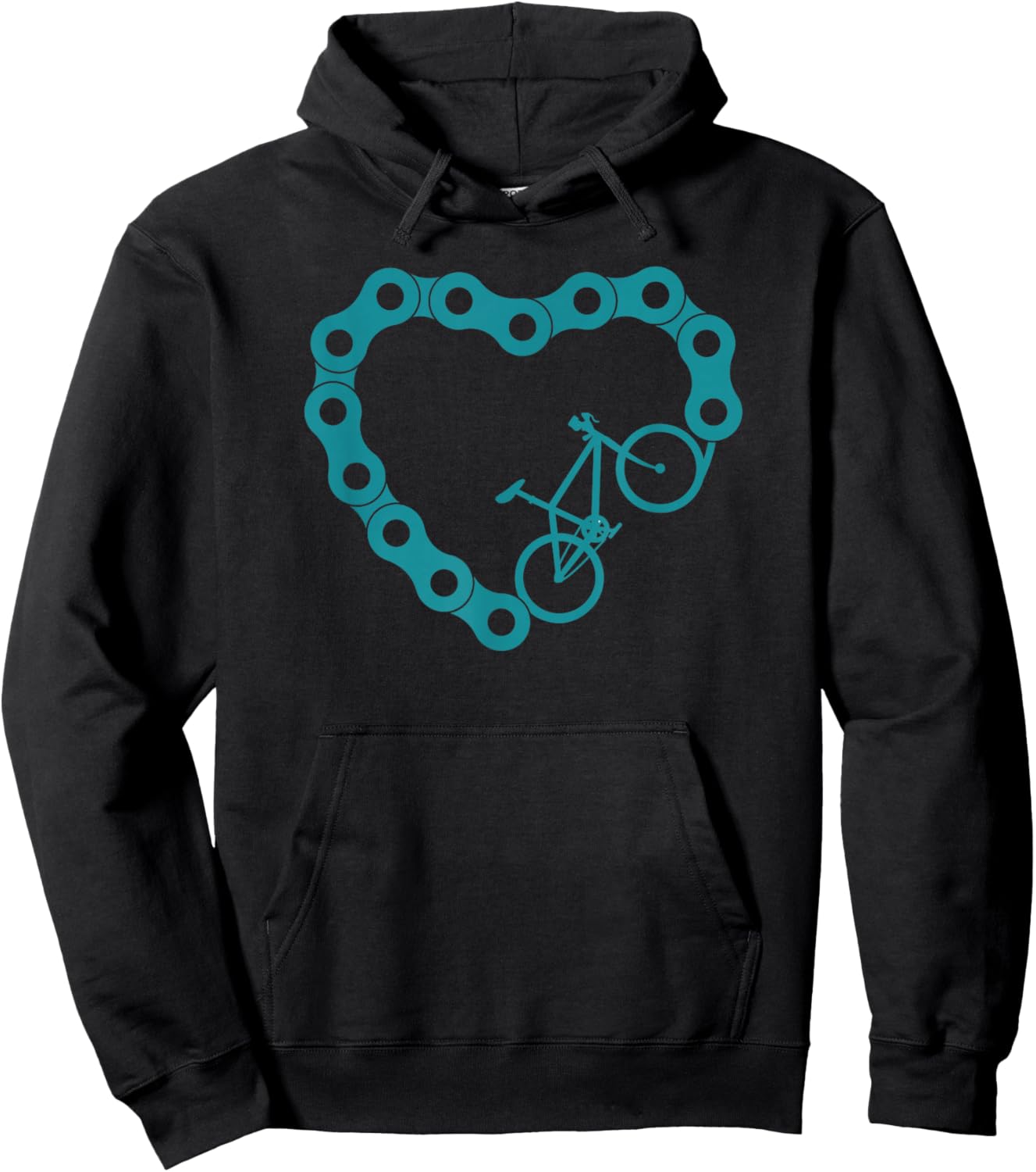 Bicycle Chain Heart Bike Cycling Saying Road Bike Tour Hoodie - Hoodie | Black