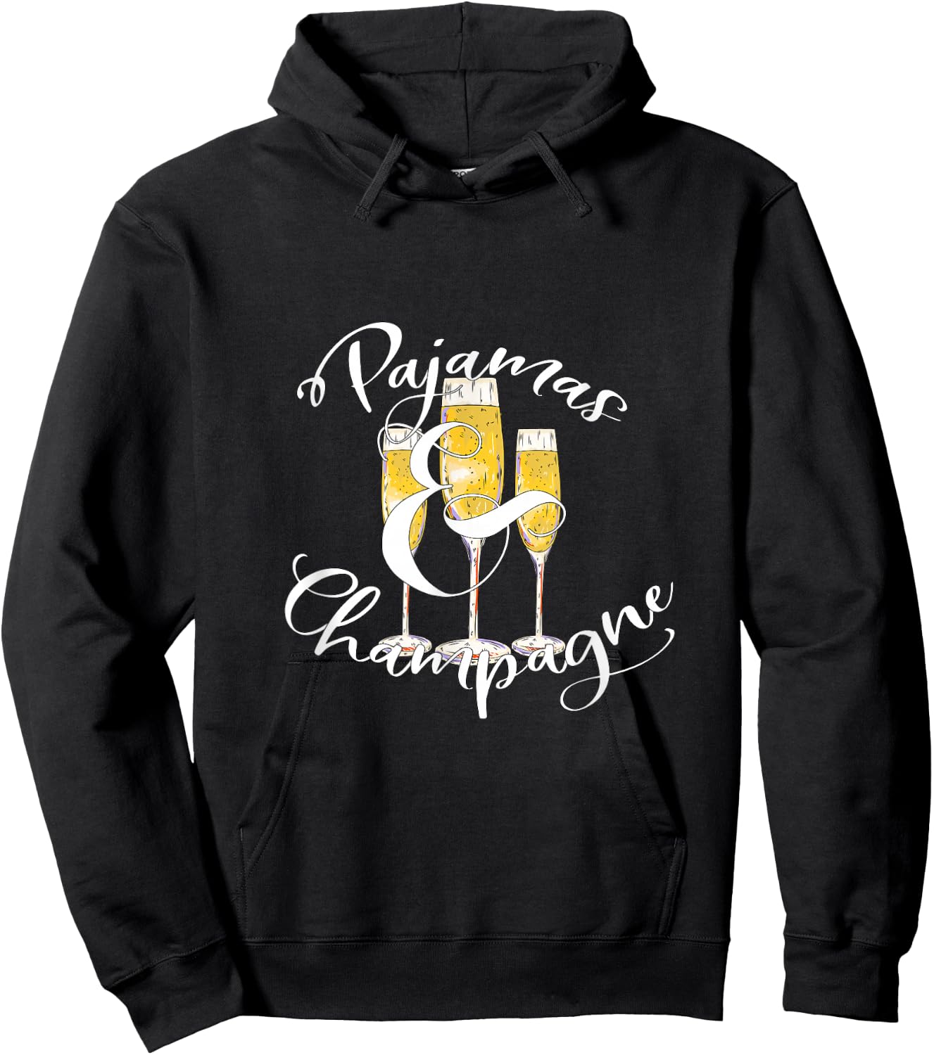 Pajamas and Champagne Hoodie - Hoodie | Black
