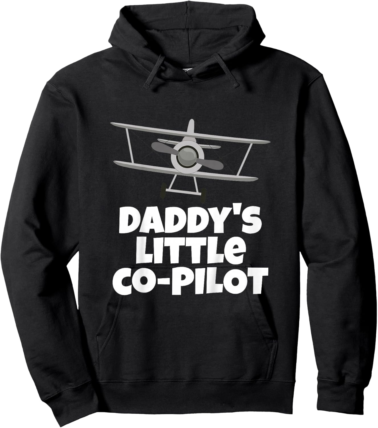 Daddy's Little Co-Pilot Kid's Airplane Hoodie - Hoodie | Black