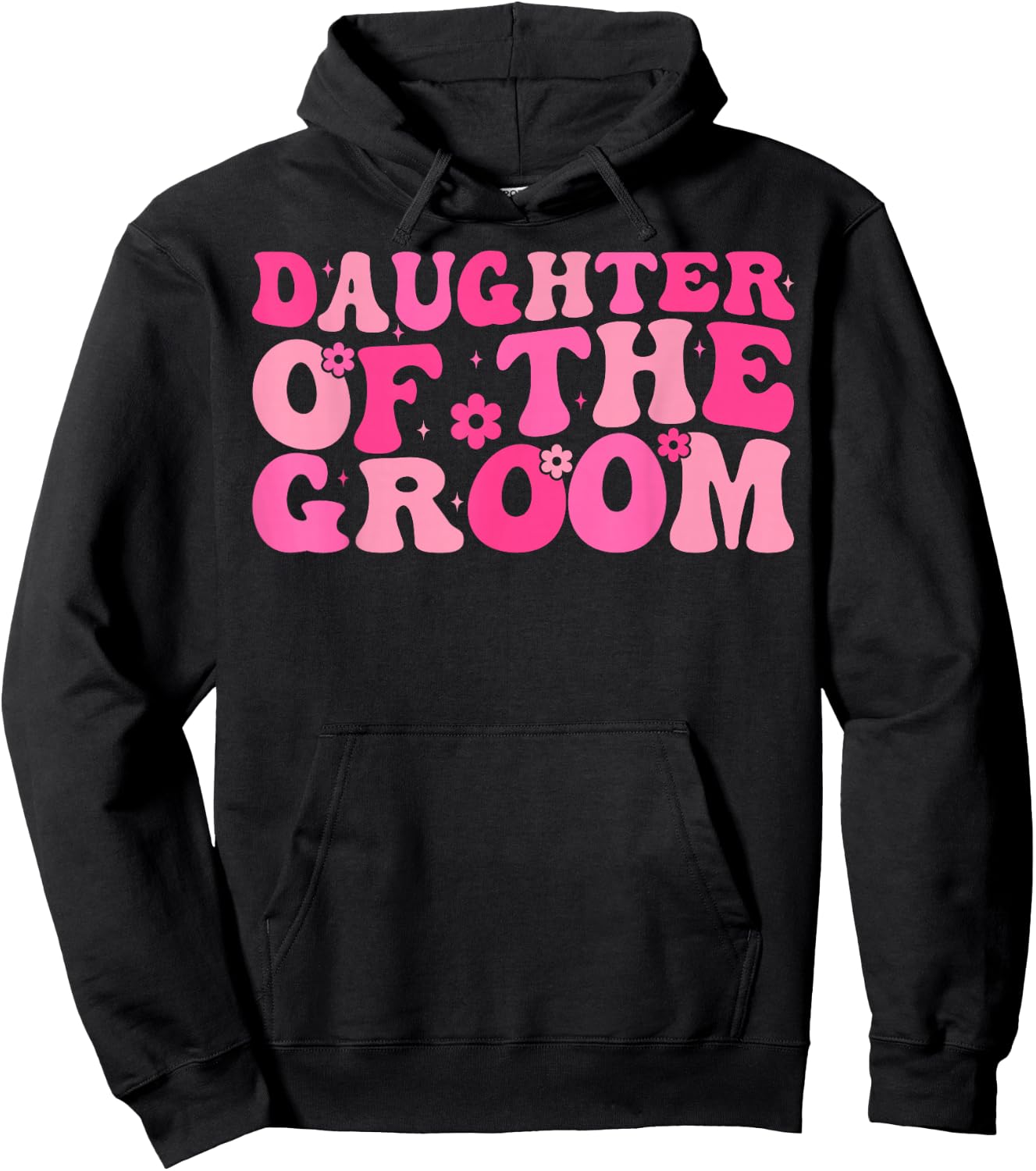Daughter of the Groom Wedding Party Family Costume Retro Hoodie - Hoodie | Black