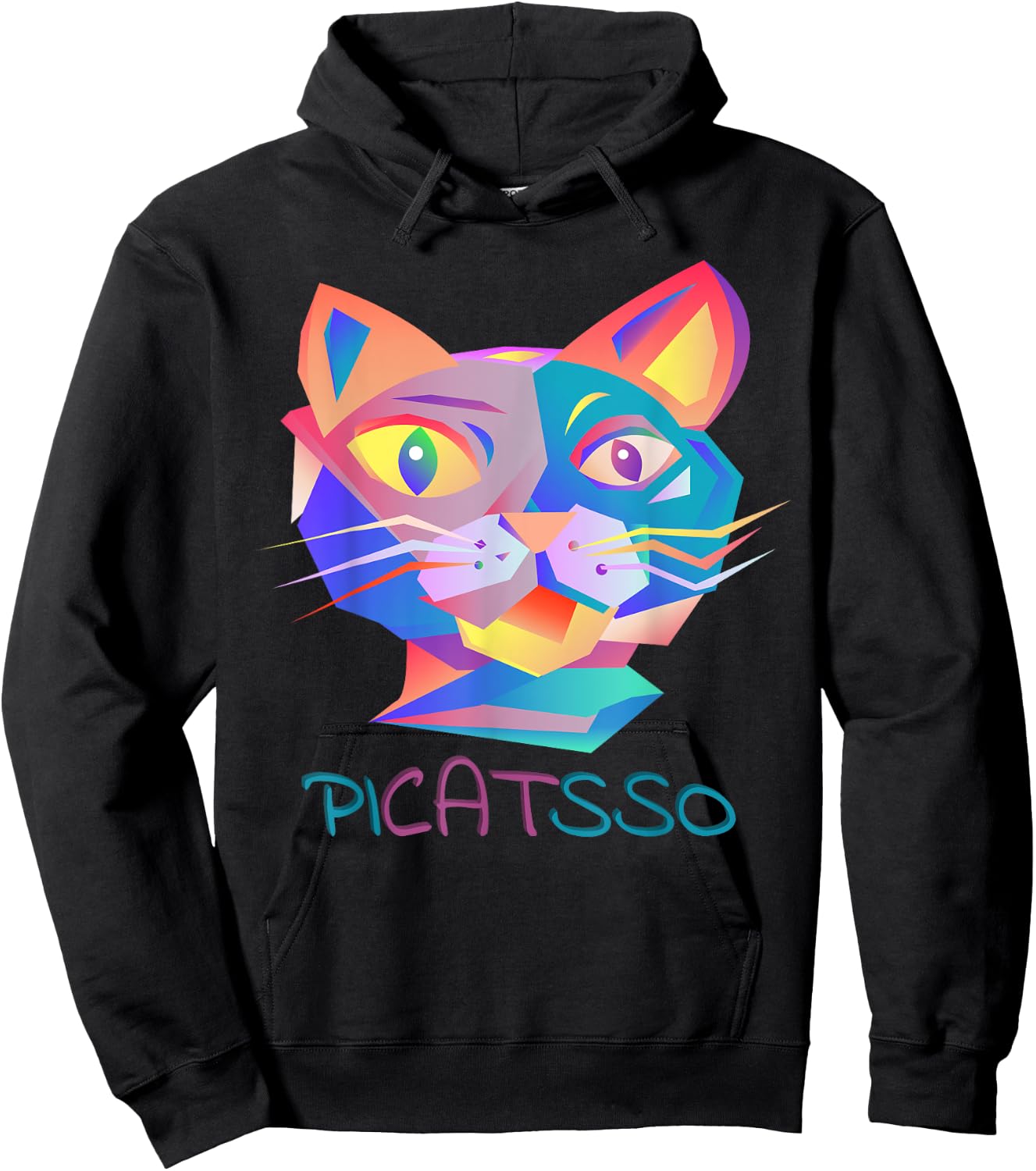 BANANOLOGY Picasso Art Cat | Funny Abstract Cat Hoodie - Hoodie | Black