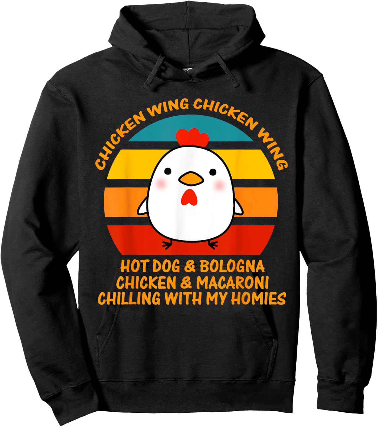 Chicken Wing Chicken Wing Hot Dog and Bologna Kids Boy Girl Hoodie - Hoodie | Black