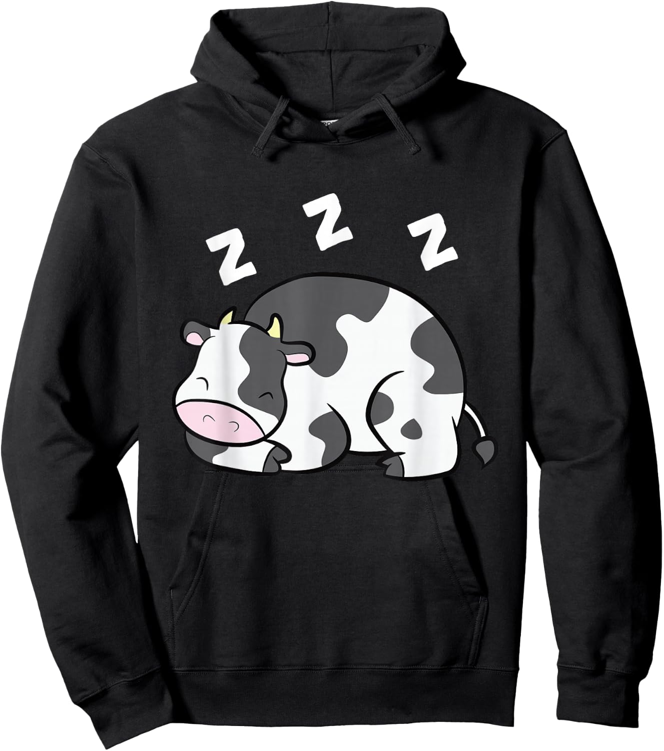 Cow Farm Animal Funny Cow Pajama Sleeping Cow Hoodie - Hoodie | Black