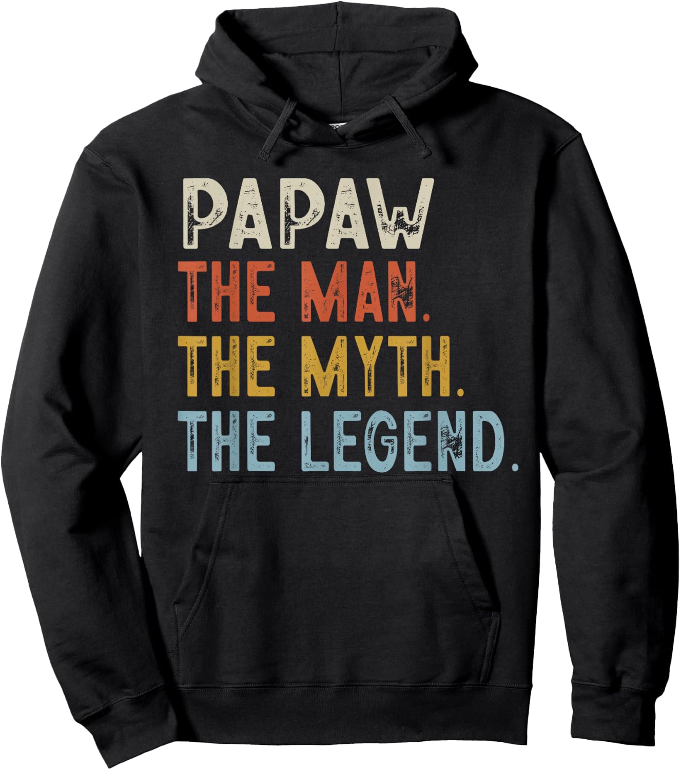 Papaw The Grandpa The Myth The Legend Fathers Day Vintage Hoodie - Hoodie | Black