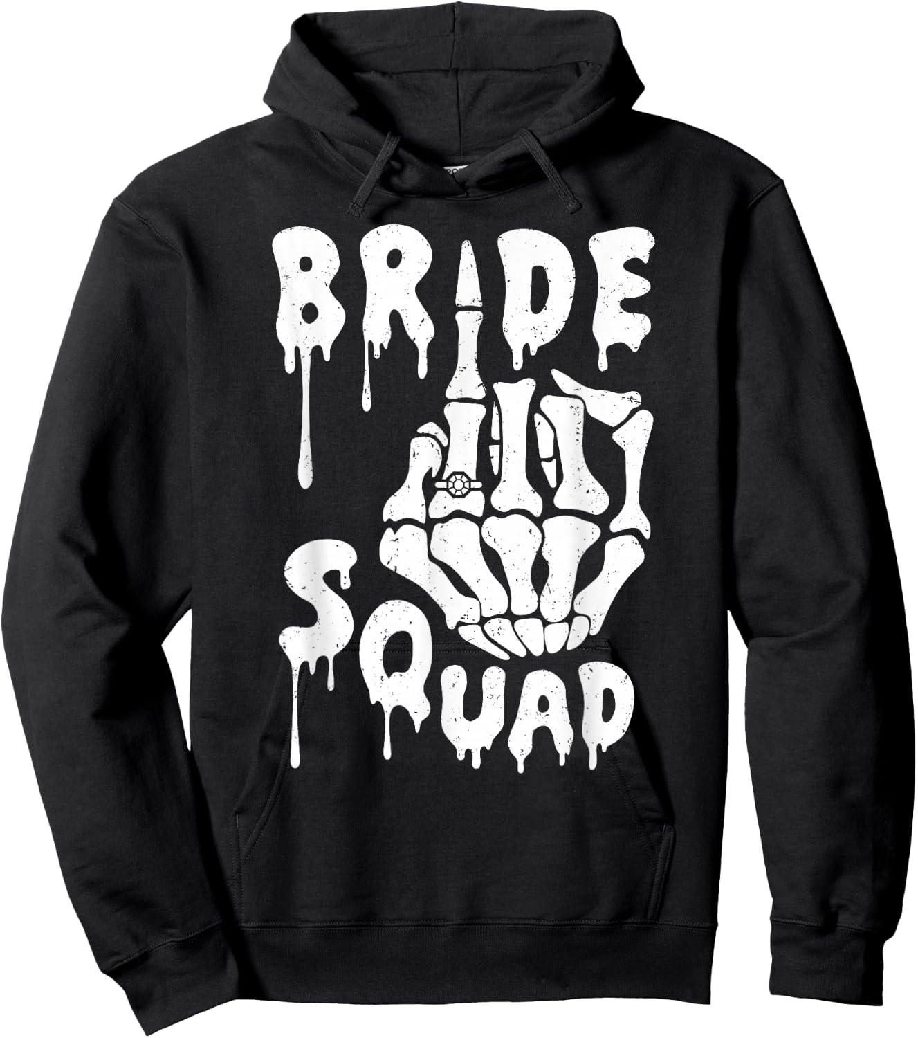Bride Squad Skeleton Hand Funny Halloween Bachelorette Party Hoodie - Hoodie | Black