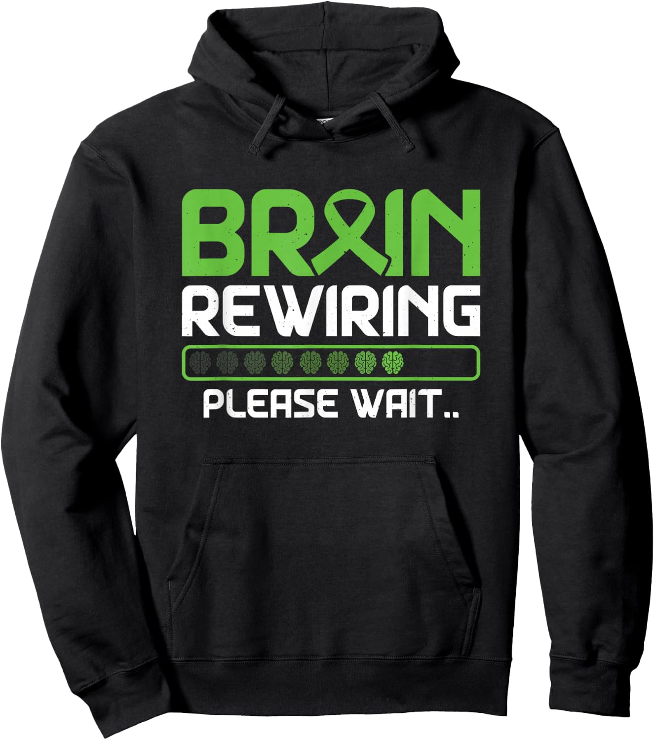 Brain Rewiring Traumatic Brain Injury Ribbon TBI Survivor Hoodie - Hoodie | Black