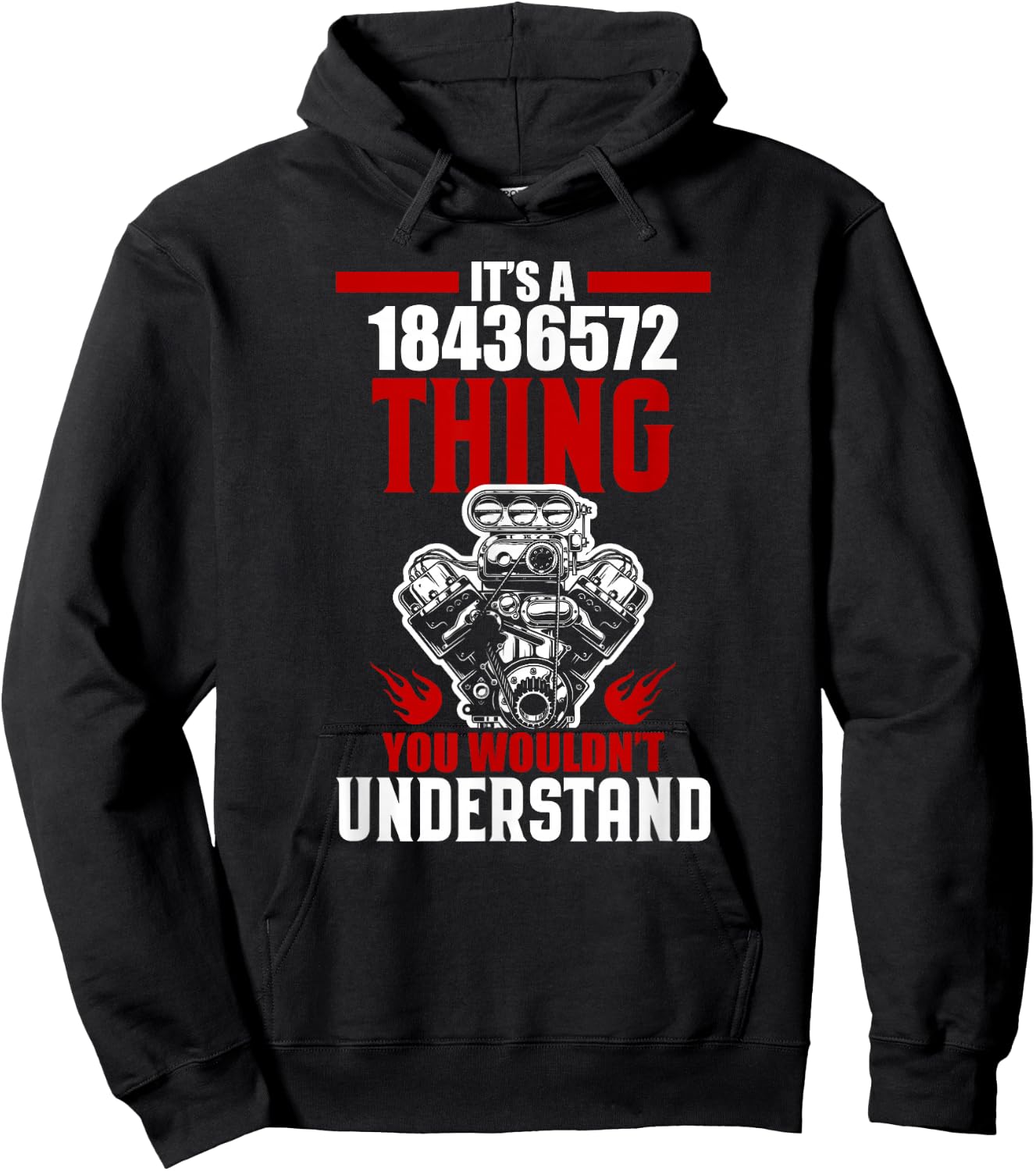 Chev V8 Engine 18436572 Fire Order Hoodie - Hoodie | Black