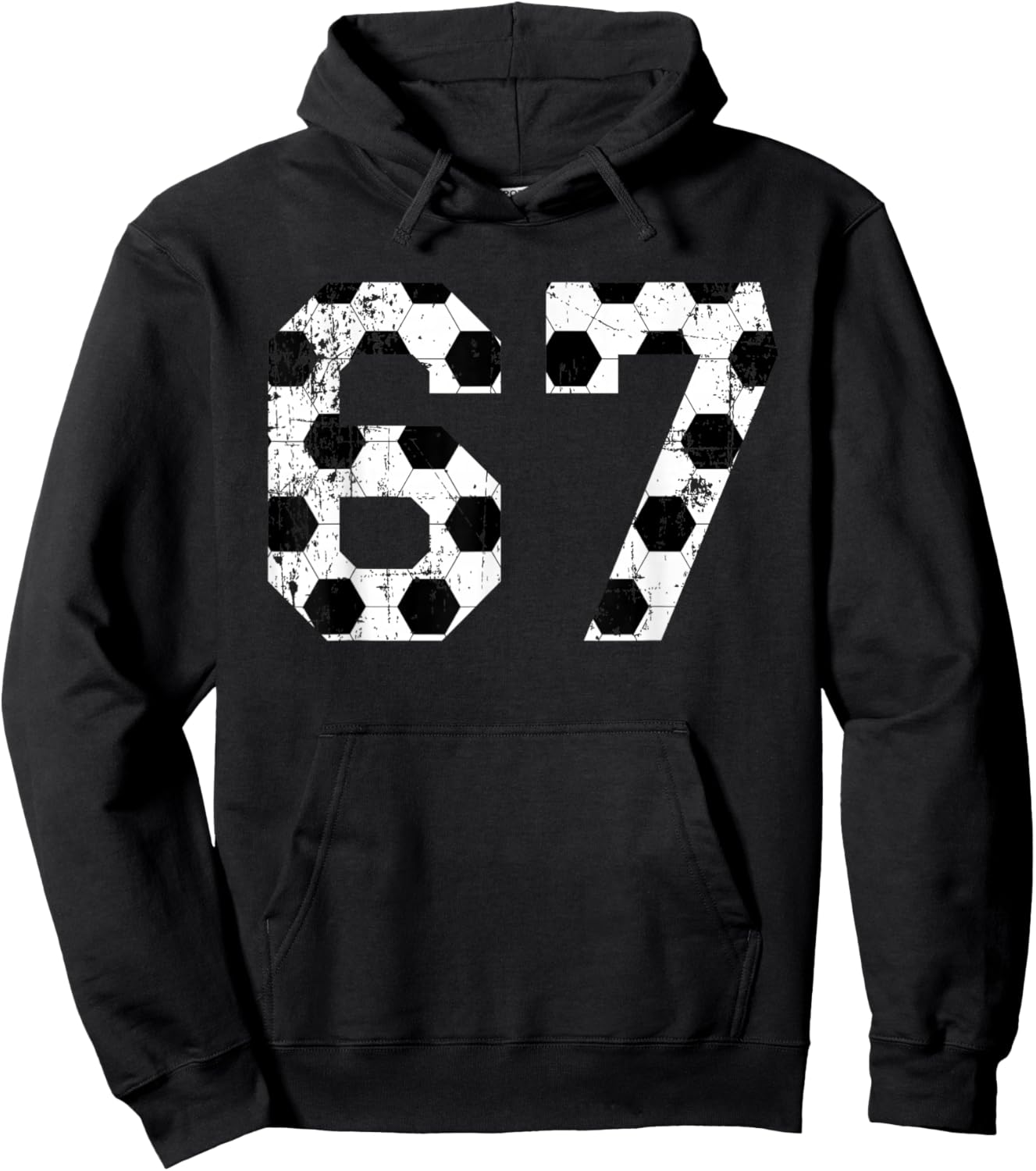 Vintage Soccer 67 Jersey Number Hoodie - Hoodie | Black