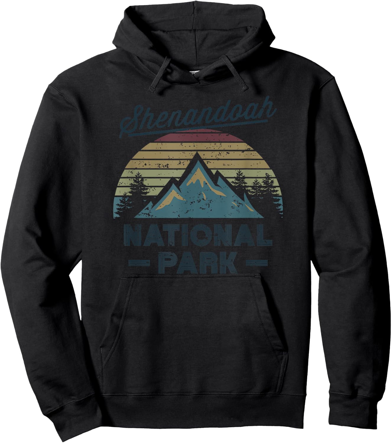 SHENANDOAH NATIONAL PARK Vintage Sunset Love Hiking Camping Hoodie - Hoodie | Black