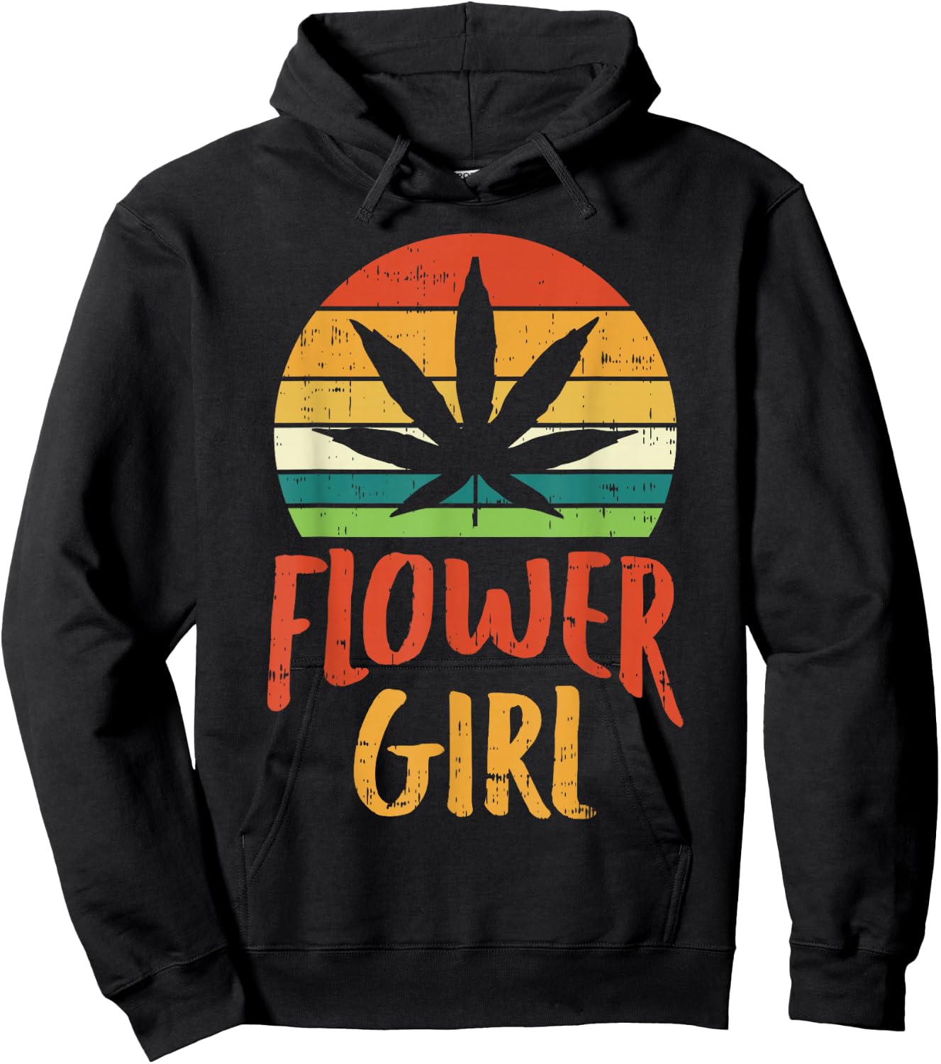 Flower Girl Weed Retro 420 THC Pot Cannabis Pun Stoner Gift Hoodie - Hoodie | Black