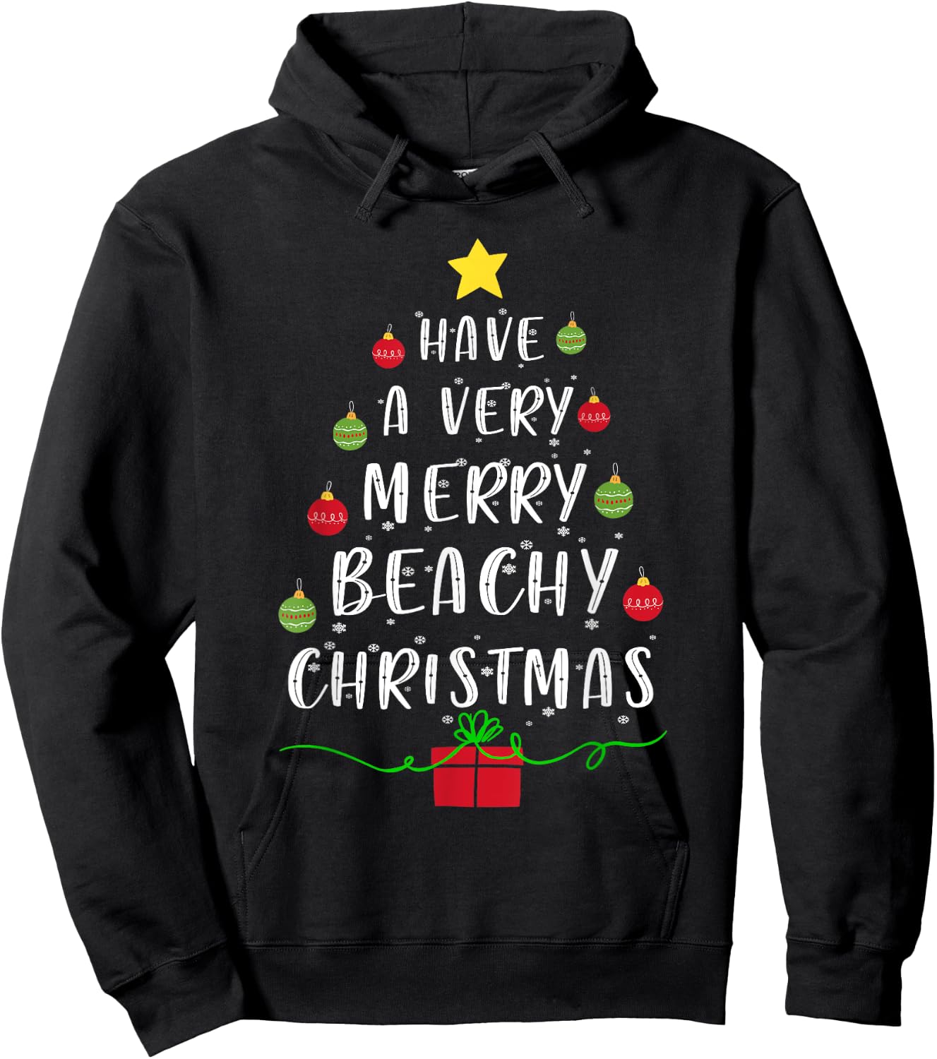 Have A Very Merry Beachy Christmas Tree Sweater Xmas Gifts Men Women Hoodie - Hoodie | Black