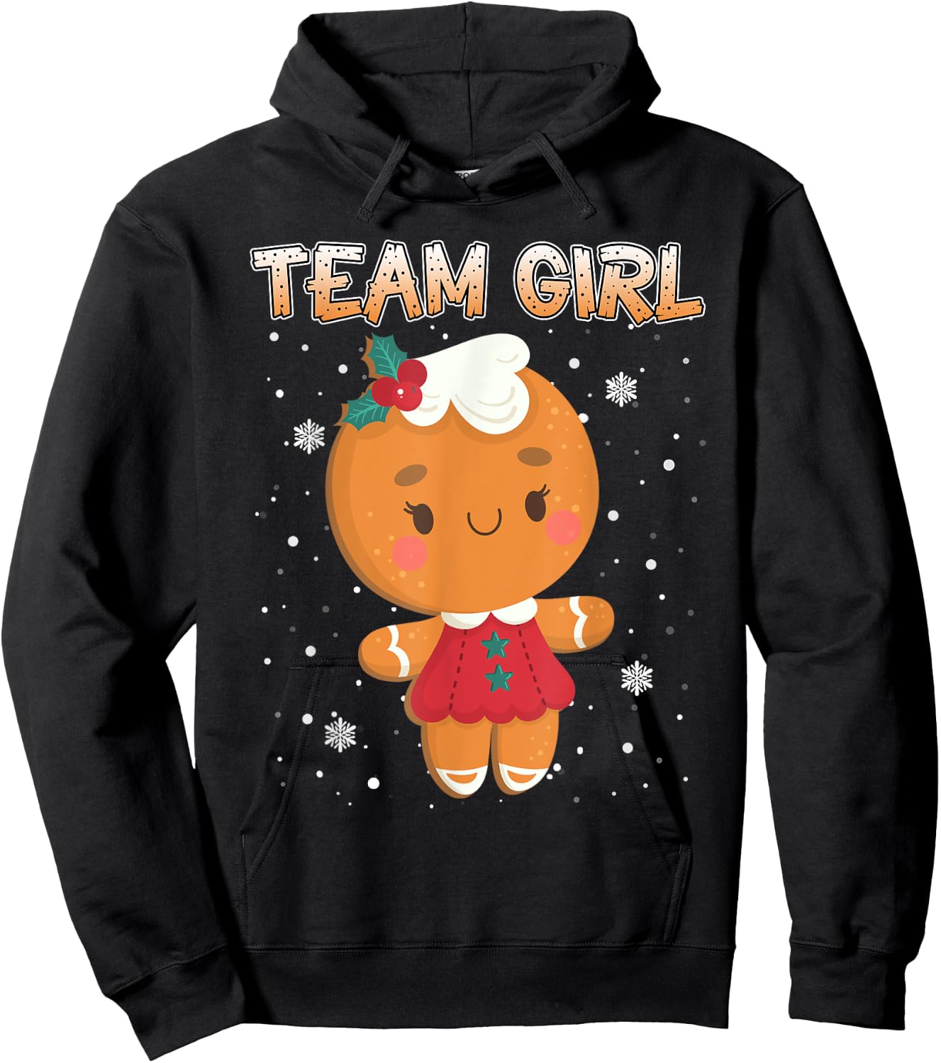 Christmas Gingerbread Team Girl Gender Reveal Shirt Women Hoodie - Hoodie | Black