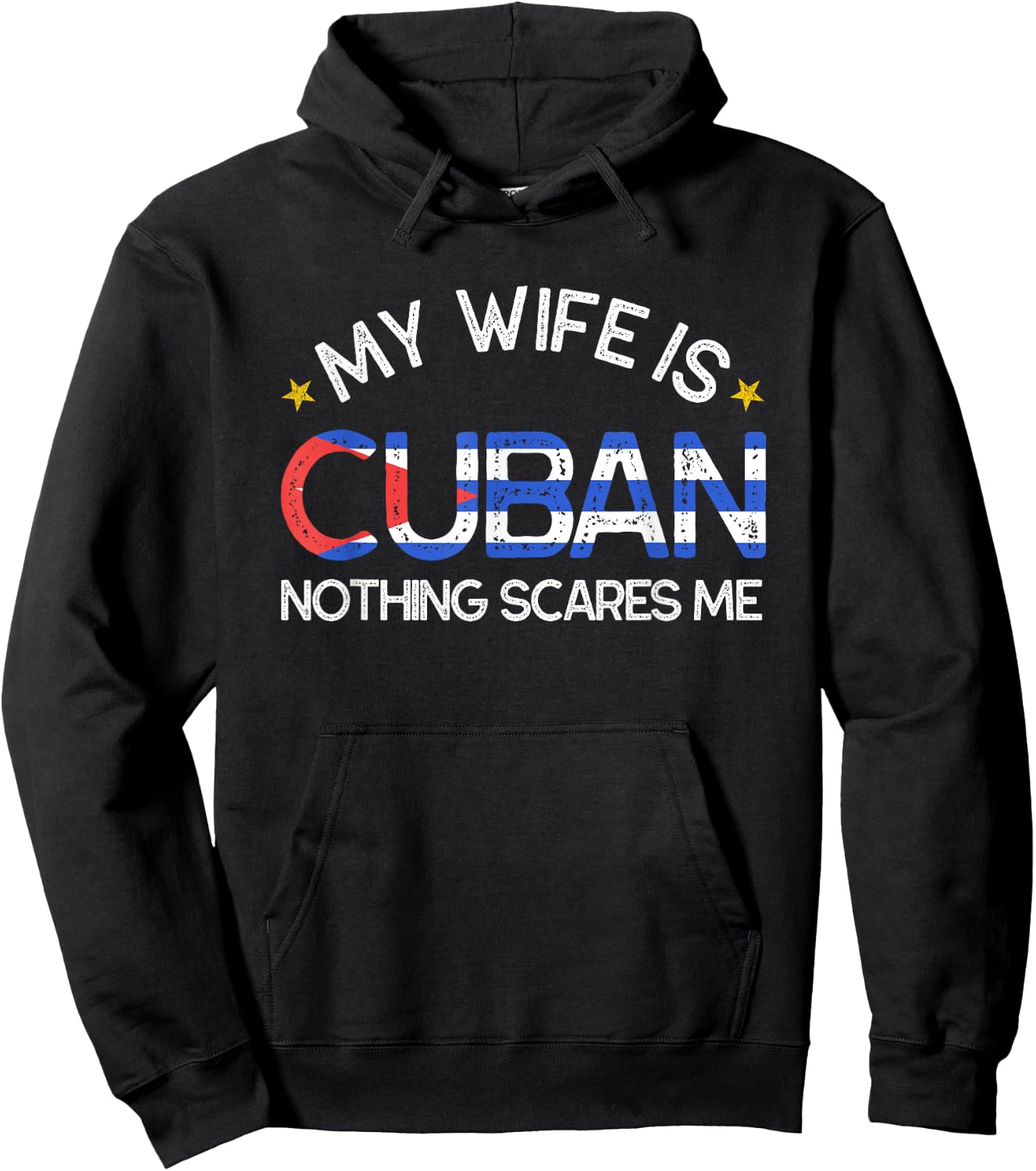 My Wife Is Cuban Nothing Scares Me Husband Wedding Hoodie - Hoodie | Black