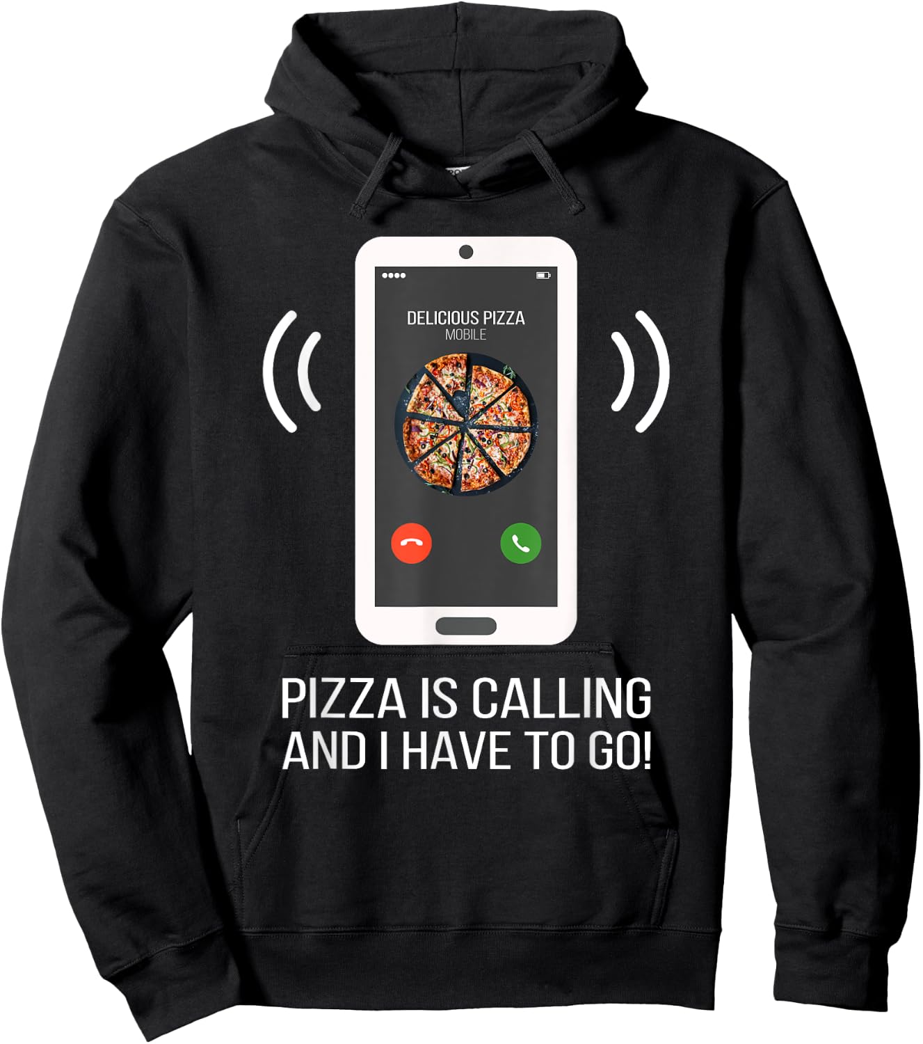 Funny Pizza Is Calling Hoodie - Hoodie | Black