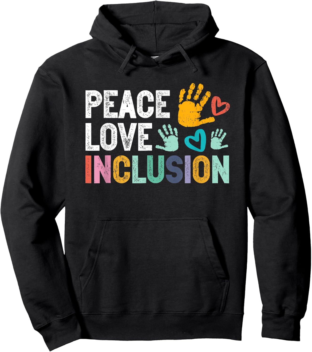 Peace love inclusion For A Sped Teacher Hoodie - Hoodie | Black